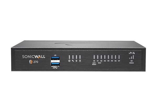 SonicWall TZ Series (Gen 7) TZ270 - security appliance - with 3 years Advanced Protection Service Suite and Cloud Secure