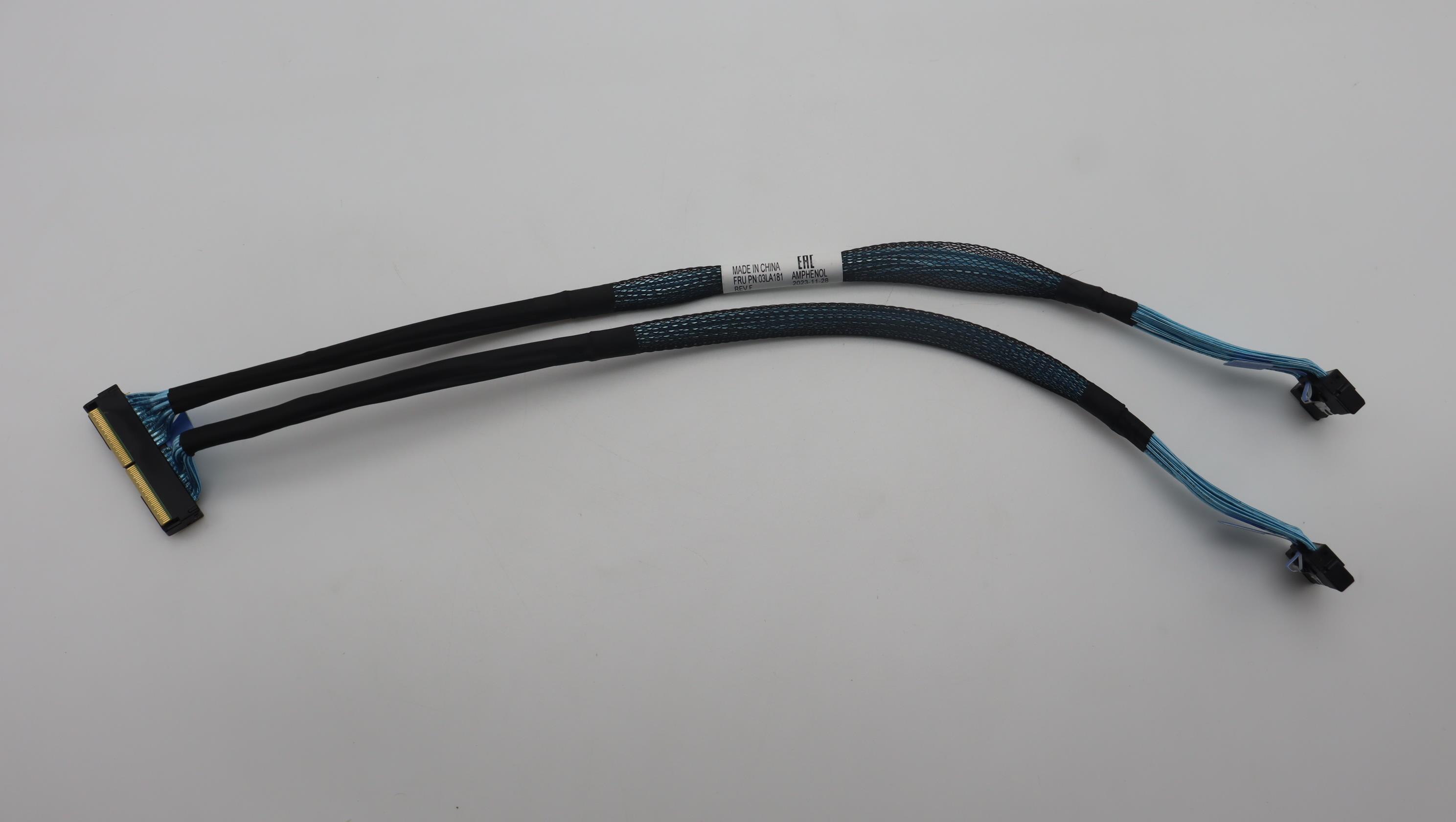 Кабель Lenovo Cable, Internal, x16 MCIO 148p ST to 2 x8 MCIO 74p ST 32 AWG L=390, 390 mm (03LA181)