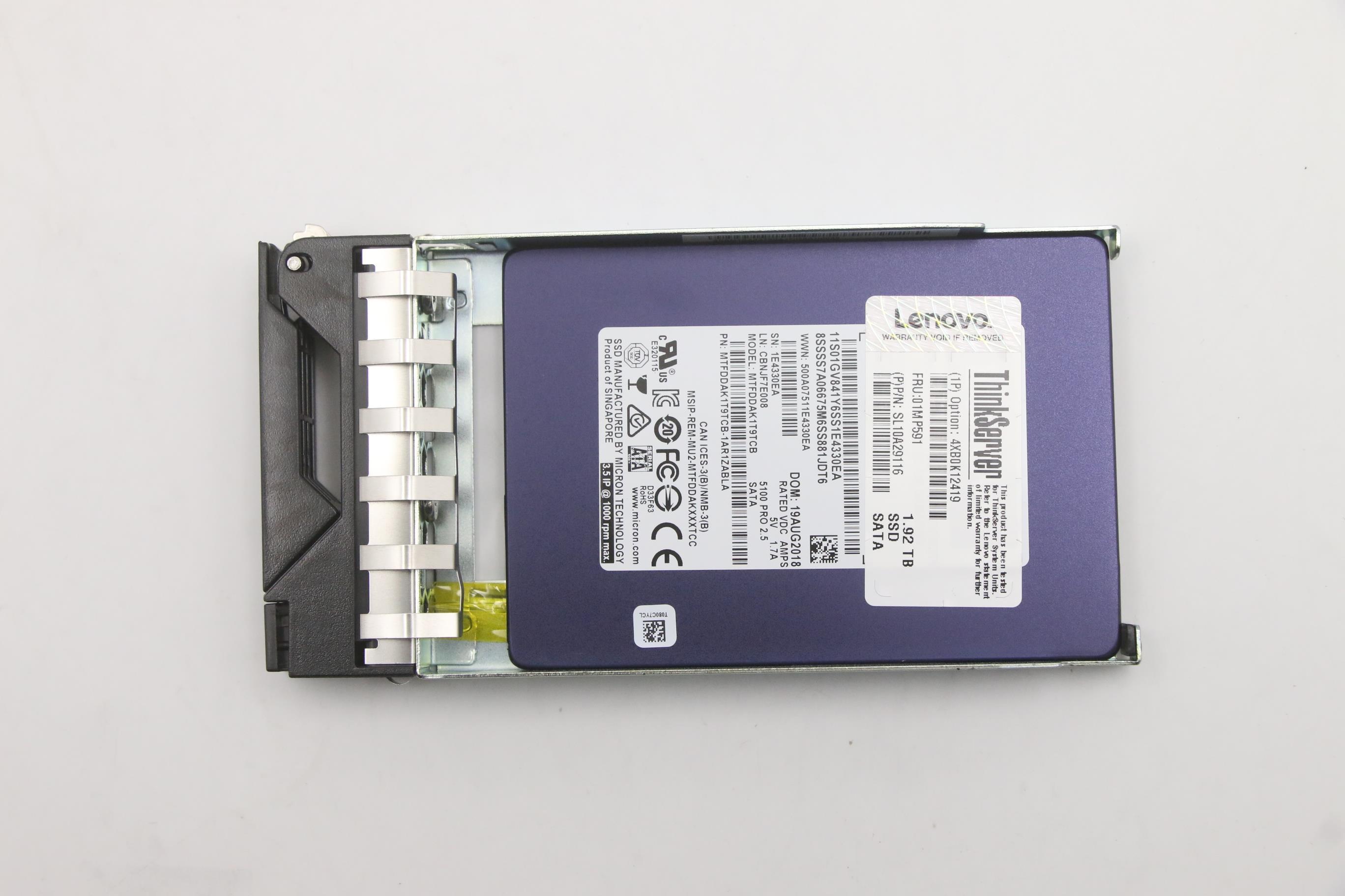 SSD накопитель Lenovo HS 1.92T SATA 5100 6G 2.5 SSD (01MP591)