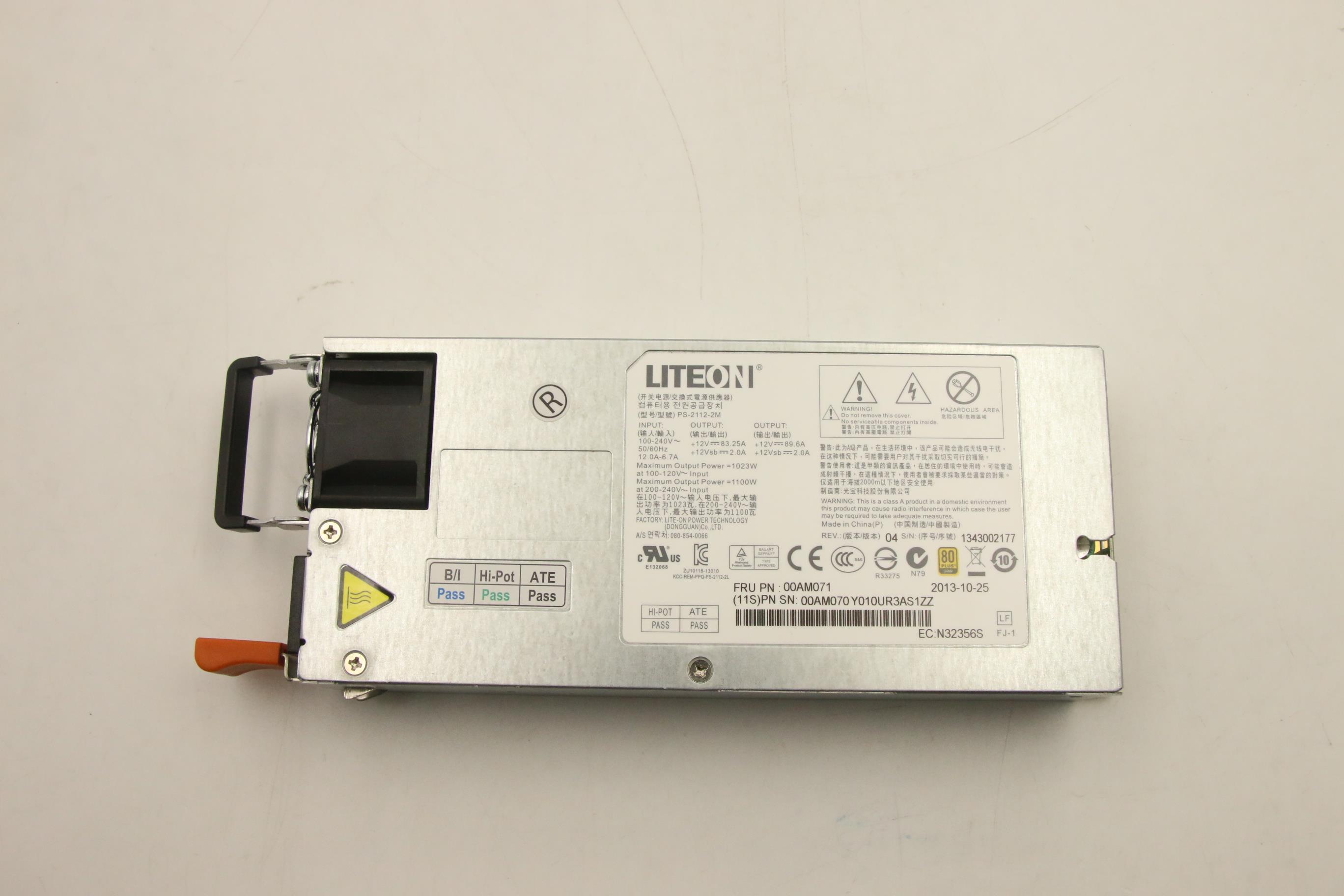 Блок питания Lenovo 1100W PSU (00AM071)