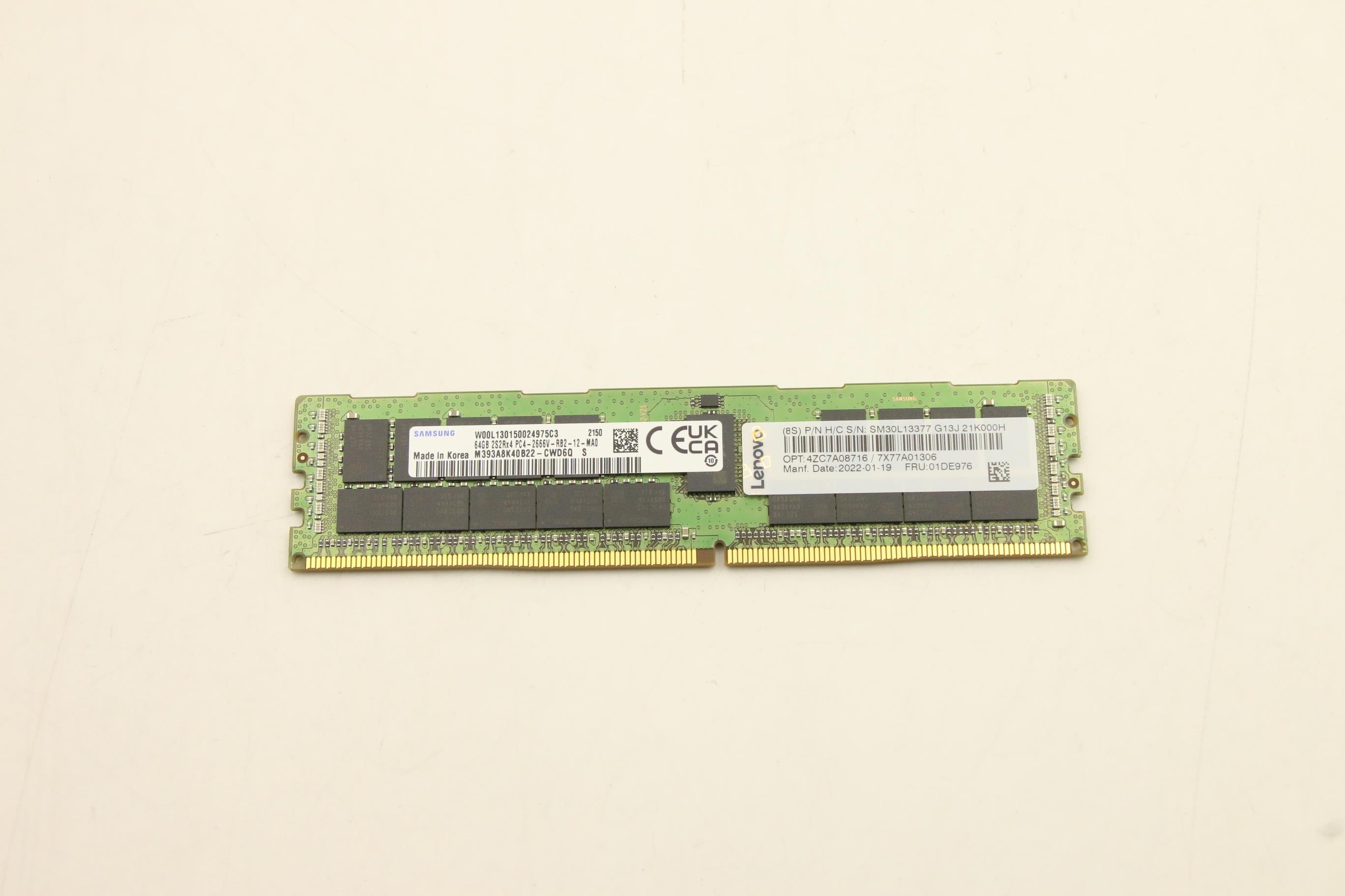 Оперативная память Lenovo ThinkSystem 64GB TruDDR4 2666 MHz (2S2Rx4 1.2V) 3DS RDIMM (01DE976)