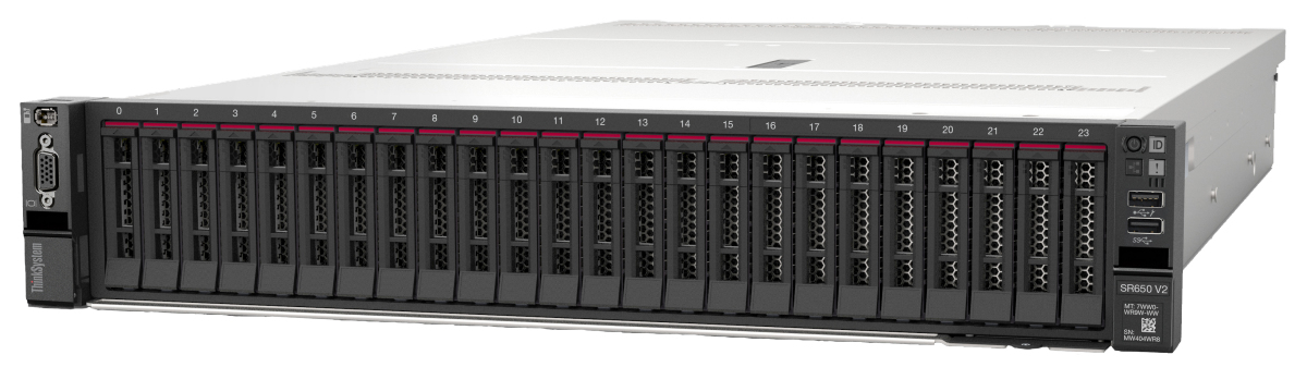 Сервер ThinkSystem SR650 V2 (up to 16x2.5" SATA/SAS) rack 2U / 1 x Intel Xeon Silver 4316 20C 150W 2.3GHz Processor / 4 x 32GB TruDDR4 3200 MHz (2Rx4 1.2V) RDIMM / 1 x 2.5" 480GB Read Intensive SATA 6Gb HS SSD / 6 x 2.5" 1.6TB Mainstream SAS 12Gb Hot Swa
