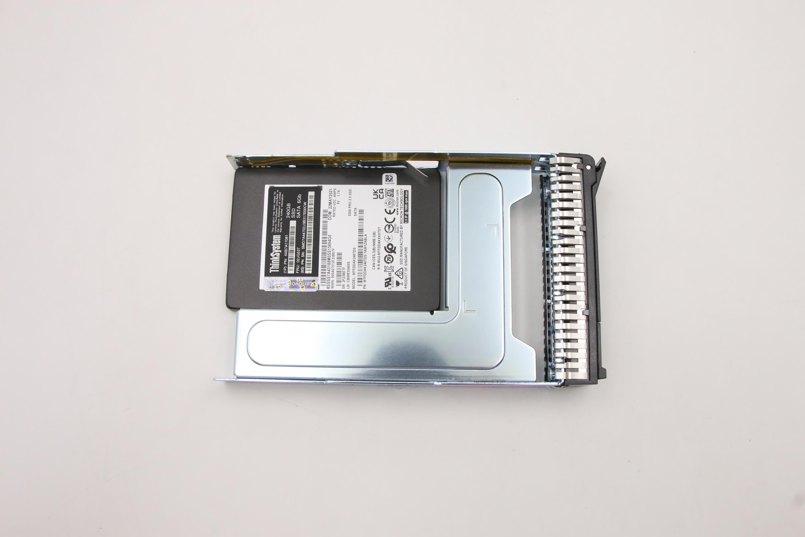 SSD накопитель Lenovo ThinkSystem 3.5" 5300 240GB Entry SATA 6Gb Hot Swap SSD (02JG537)