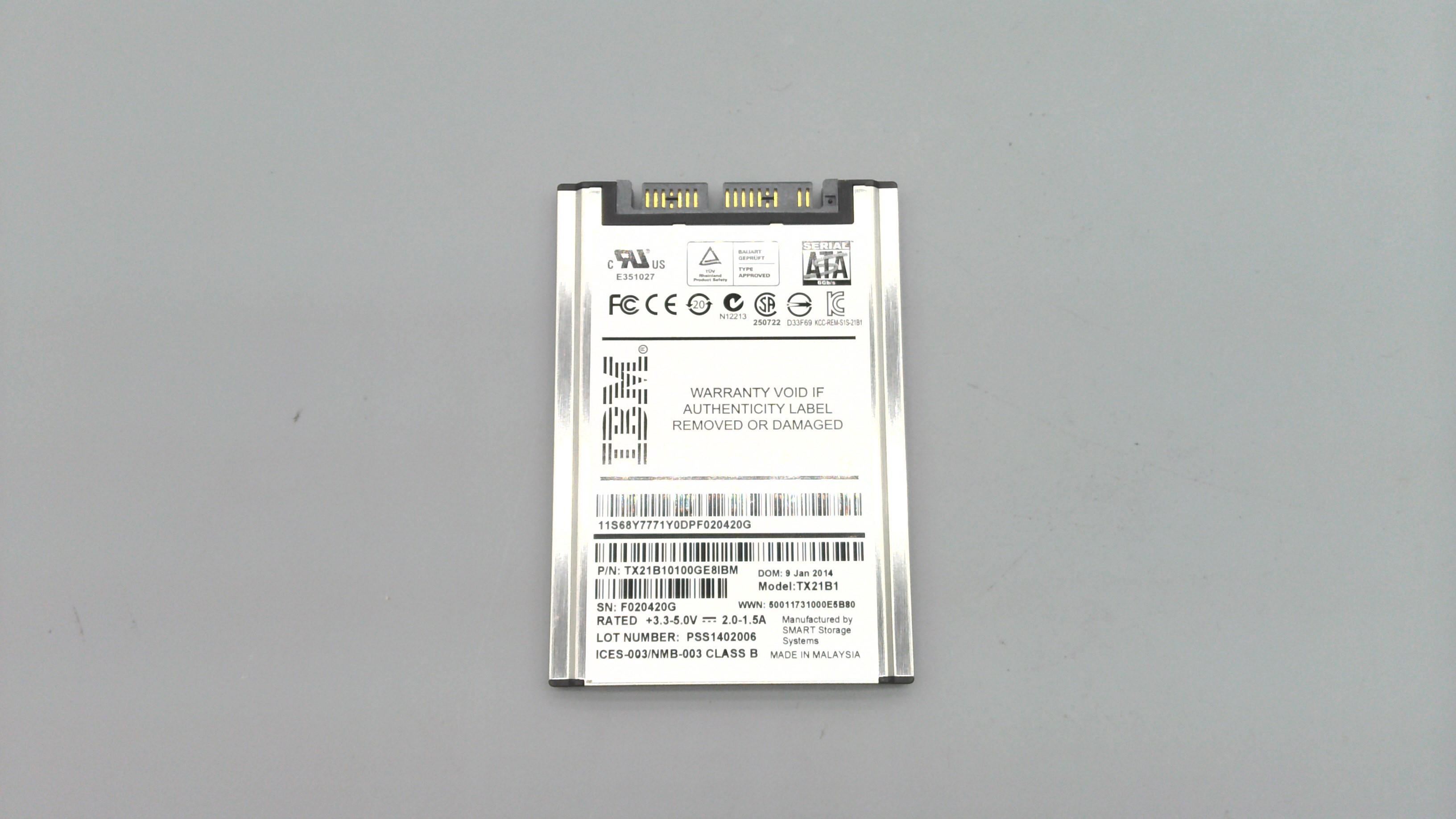 SSD накопитель Lenovo 100GB SATA 1.8 (00W1121)