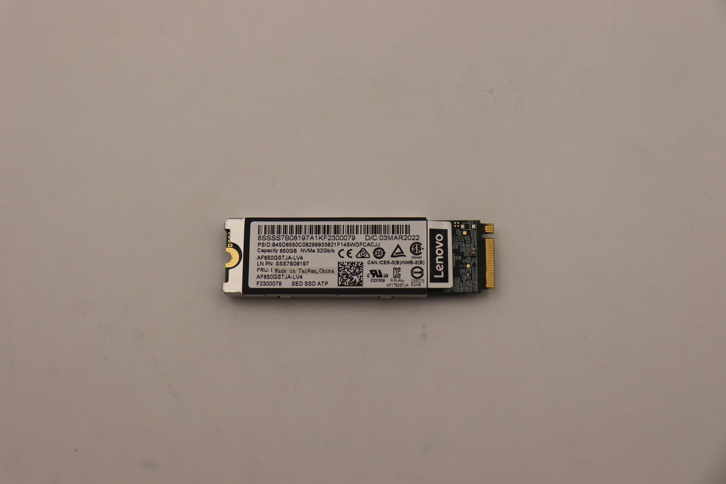 SSD накопитель Lenovo ThinkSystem M.2 N600Si 650GB Read Intensive NVMe PCIe 3.0 x4 NHS SSD Industrial (with Heat Sink) (03KH261)