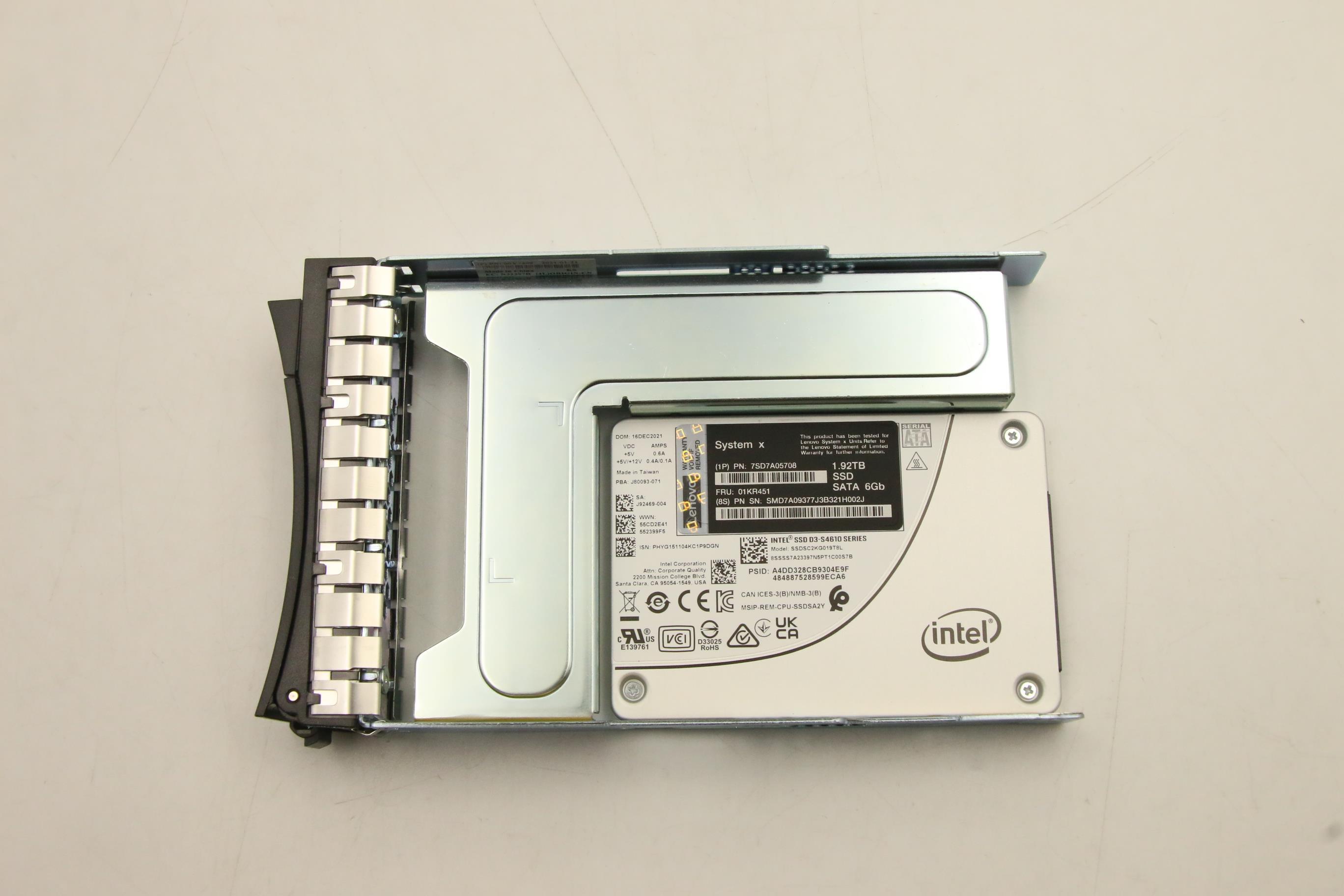 SSD накопитель Intel S4600 1.92TB Enterprise Mainstream SATA HS 3.5" SSD FRU (01KR451)