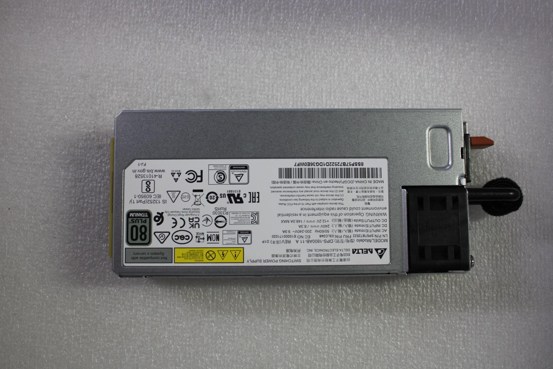 Блок питания Lenovo Power Supply Delta 1800W 230Vac AC Hot Swap (03LC046)