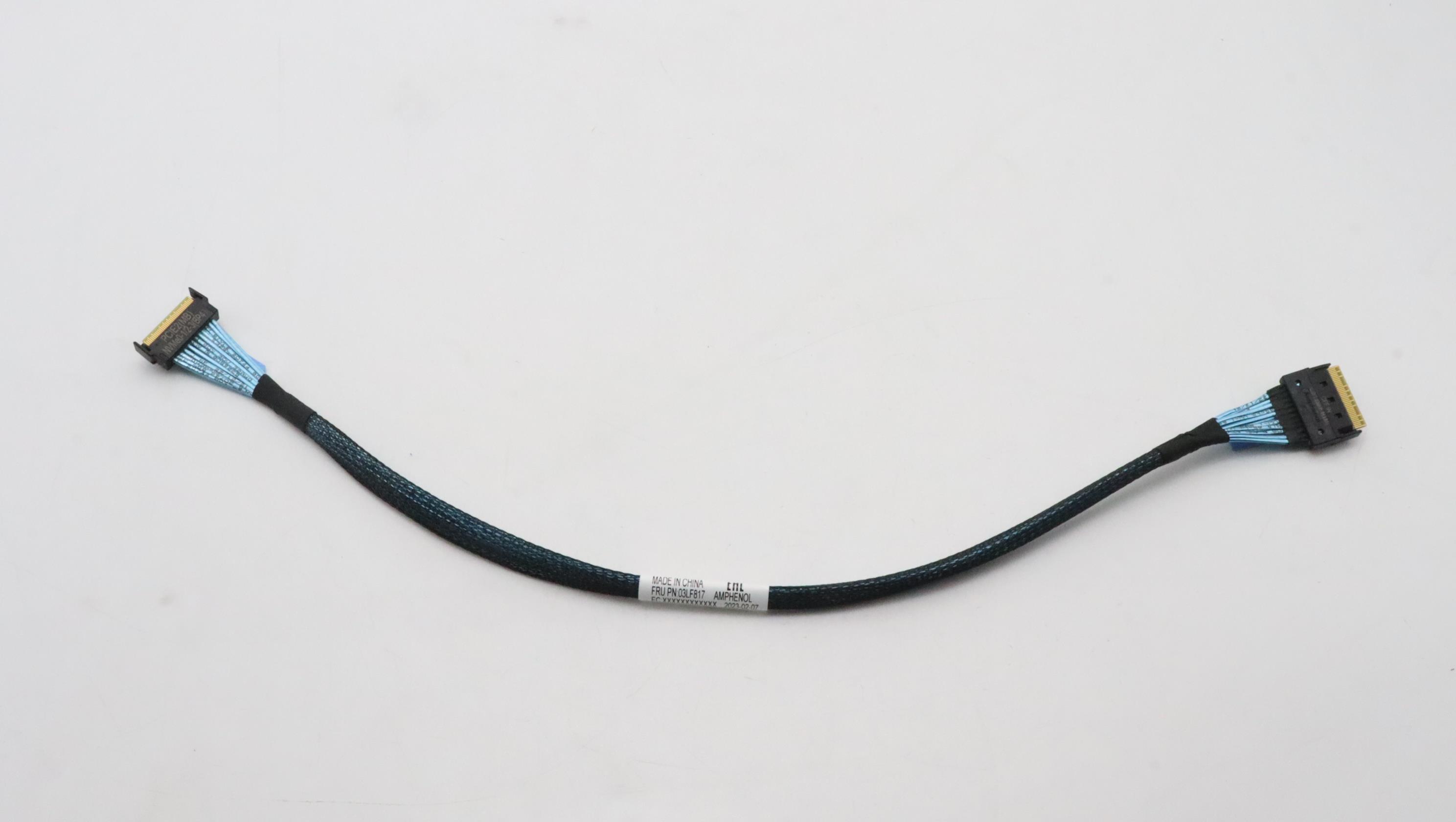Кабель Lenovo ThinkSystem SR650 V3,Gen4 Cable,CFF IN-PCIE2,MCIO8x-SL8x,PCIE 2(MB) NVMe0-1/2-3(BP4) to CFF IN C0/1 (SFF RTM),400mm (03LF817)