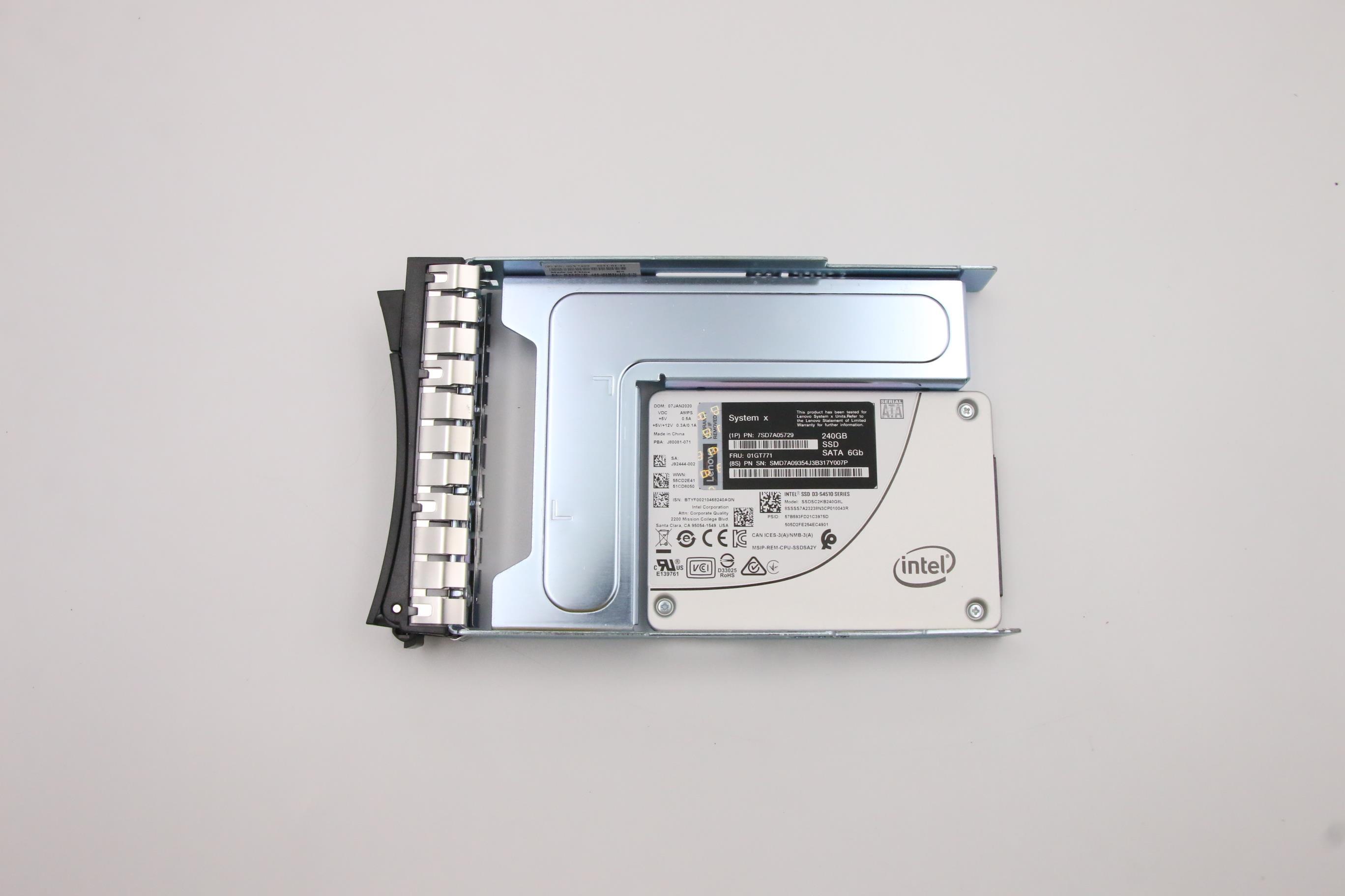 SSD накопитель Intel S4500 240GB Enterprise Entry SATA HS 3.5" SSD FRU (01GT771)