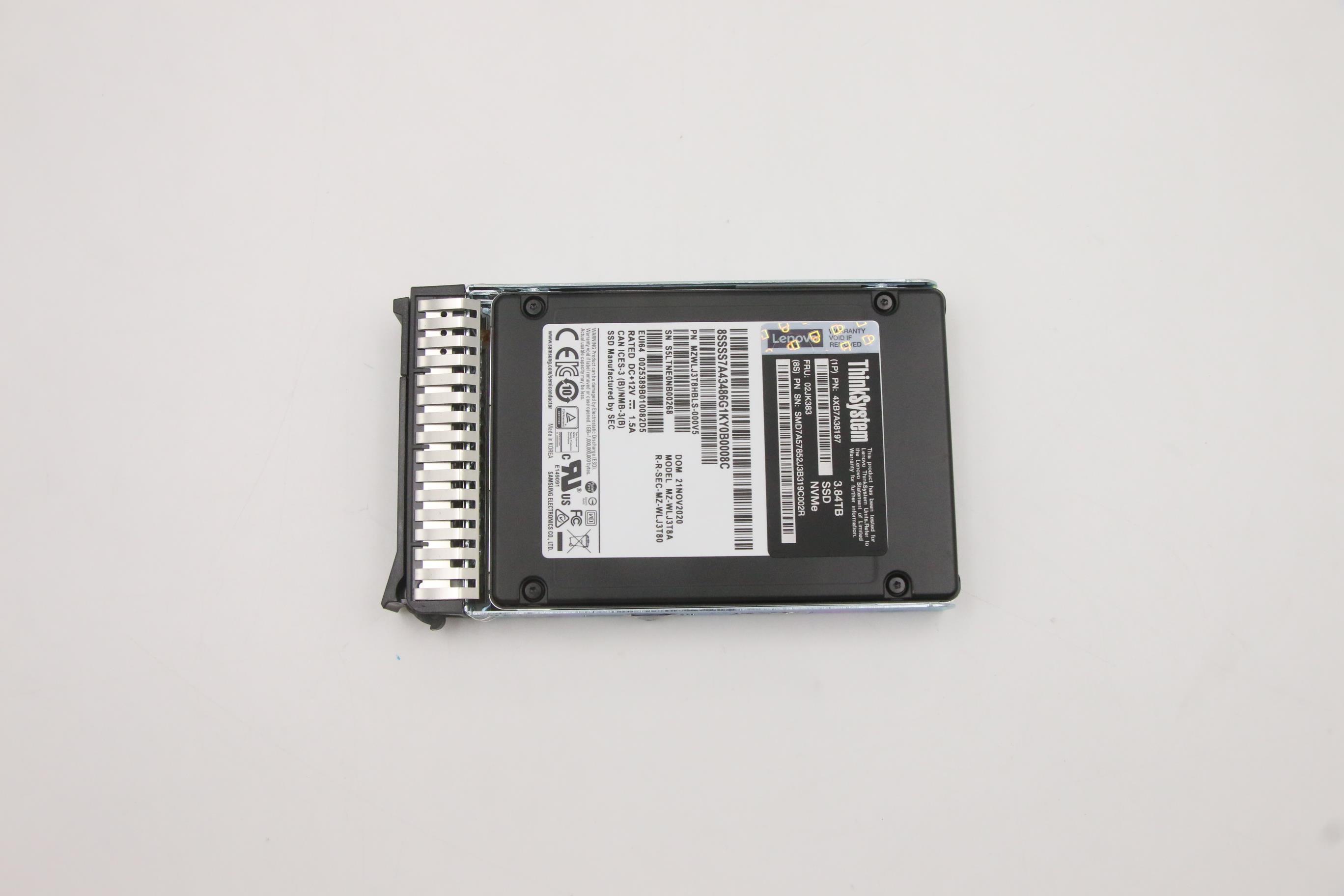 SSD накопитель Lenovo ThinkSystem U.2 PM1733 3.84TB Entry NVMe PCIe 4.0 x4 Hot Swap SSD (02JK383)