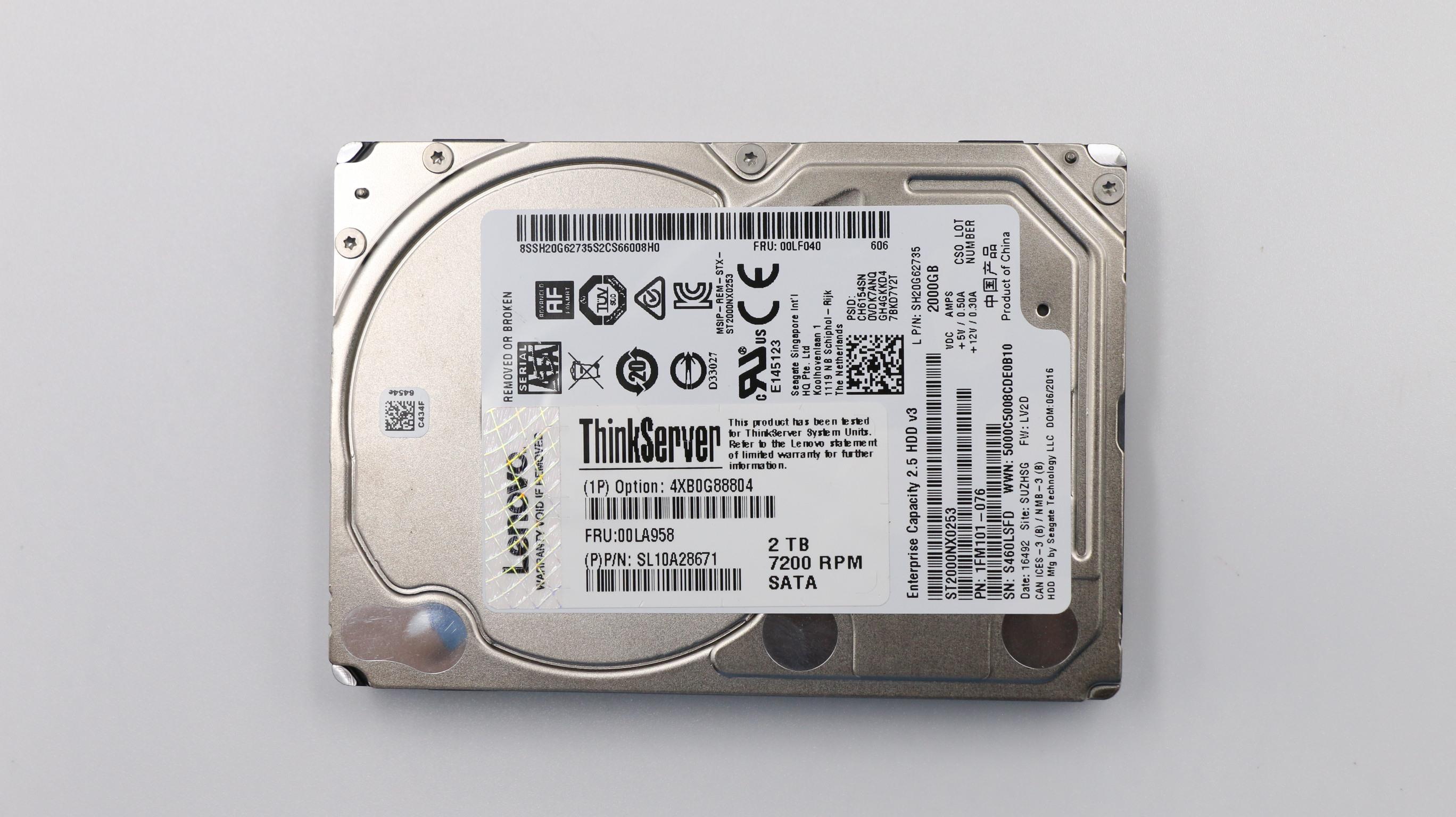 Жесткий диск Lenovo NHS 2T SATA 7.2K 2.5 (00LA958)