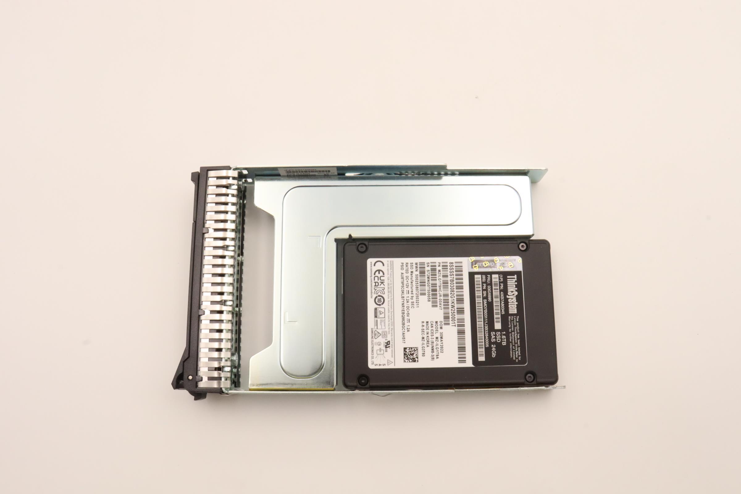 SSD накопитель Lenovo ThinkSystem 3.5" PM1655 1.6TB Mixed Use SAS 24Gb HS SSD SED (03GX690)