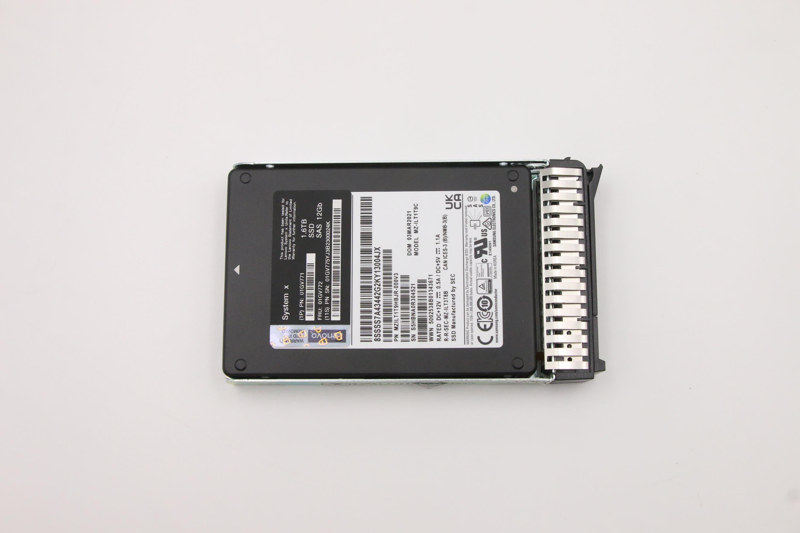 SSD накопитель Lenovo 1.6TB 12Gb SAS G3HS2.5"SSD FRU (01GV772)