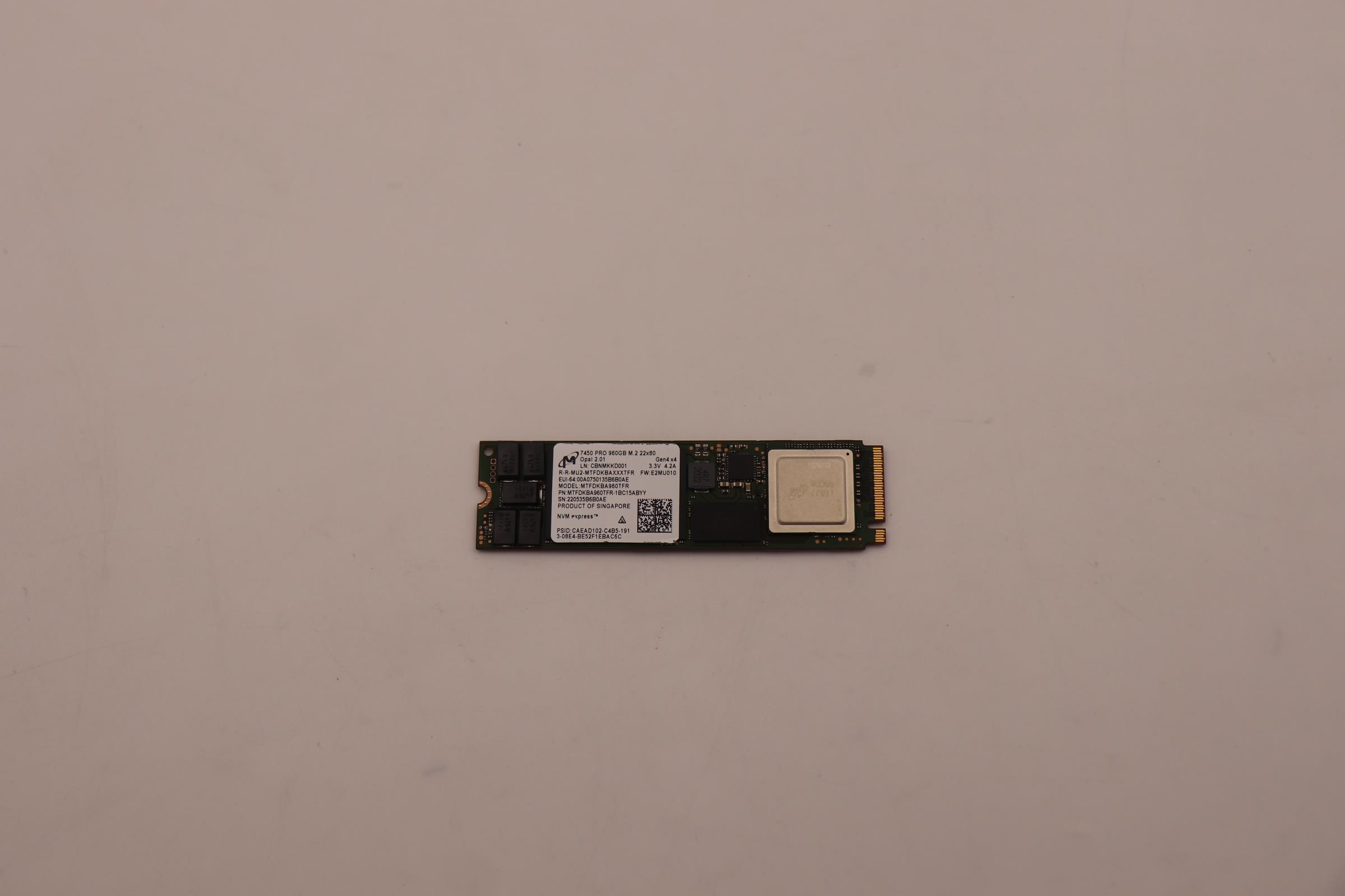 SSD накопитель Lenovo ThinkSystem M.2 7450 PRO 960GB Read Intensive NVMe PCIe 4.0 x4 NHS SSD SED (01PE738)