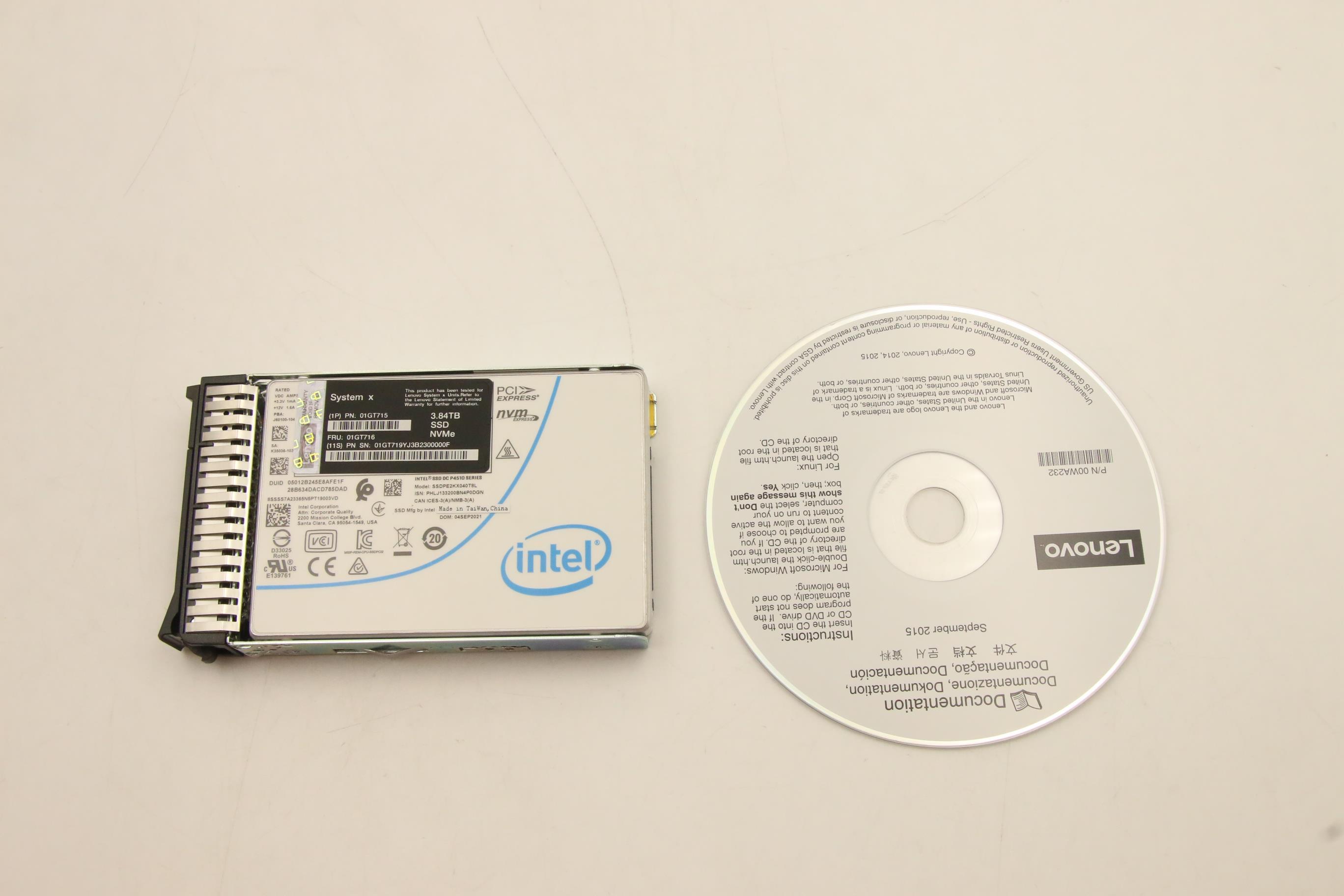 SSD накопитель Lenovo 3.84TB NVMe 2.5" SSD FRU (01GT716)