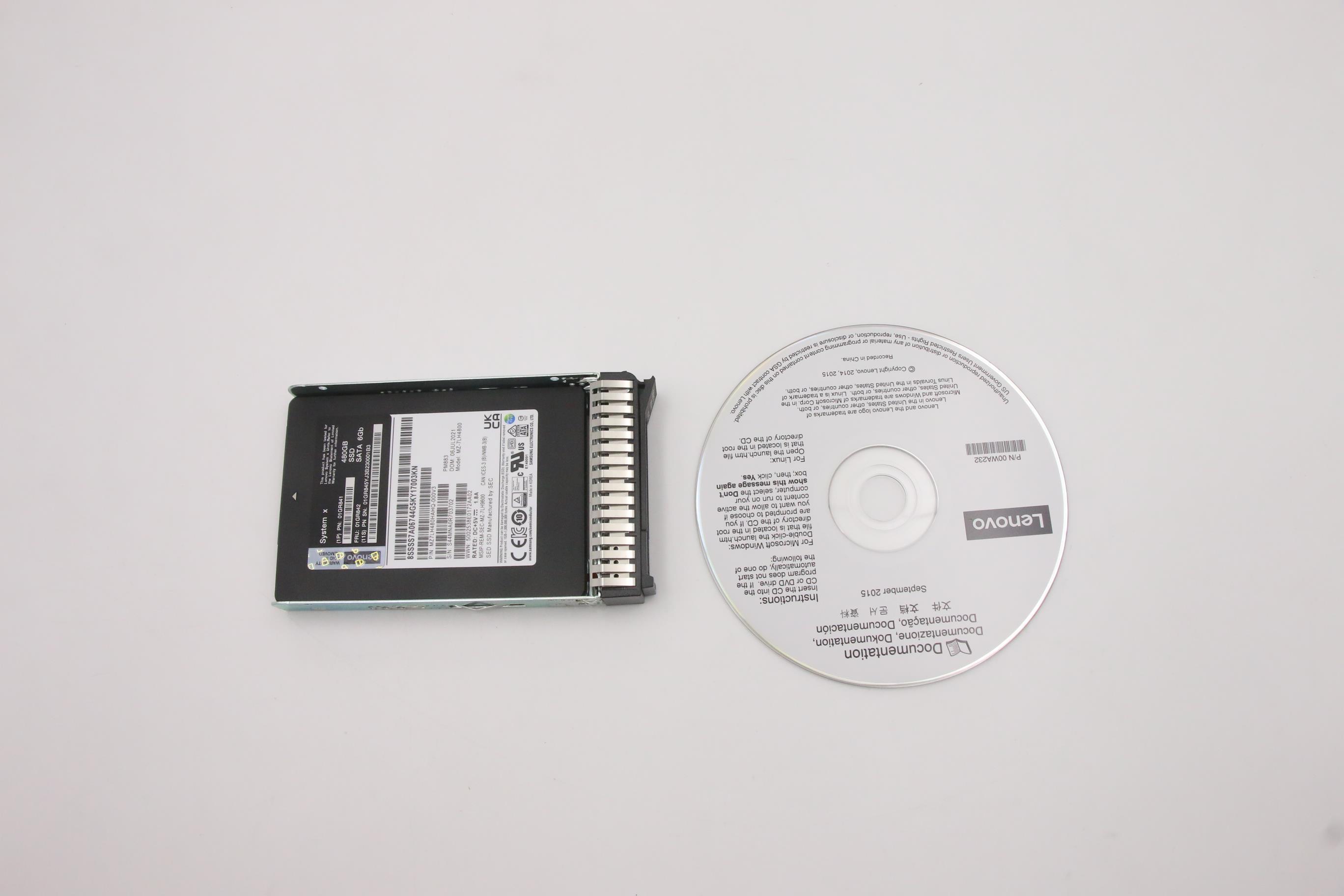 SSD накопитель Lenovo 480GB Enterprise Entry SATA G3HS 2.5" SSD FRU (01GR842)