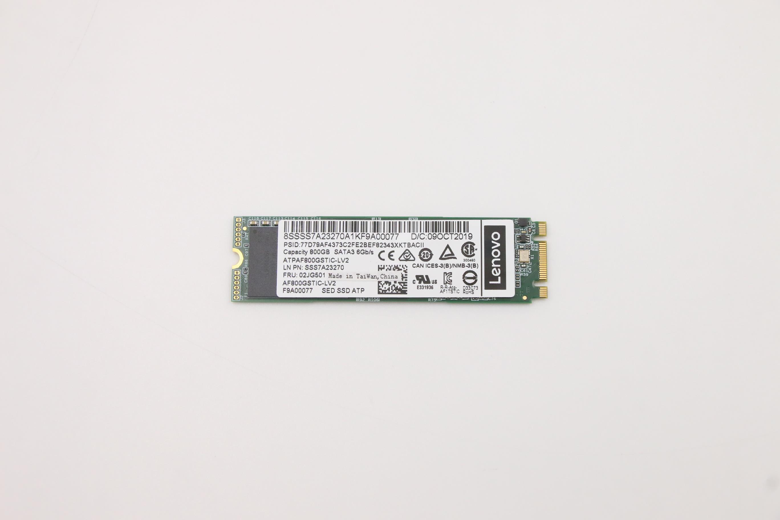 SSD накопитель Lenovo ATP A600i 800GB SATA SED M.2 SSD (02JG501)