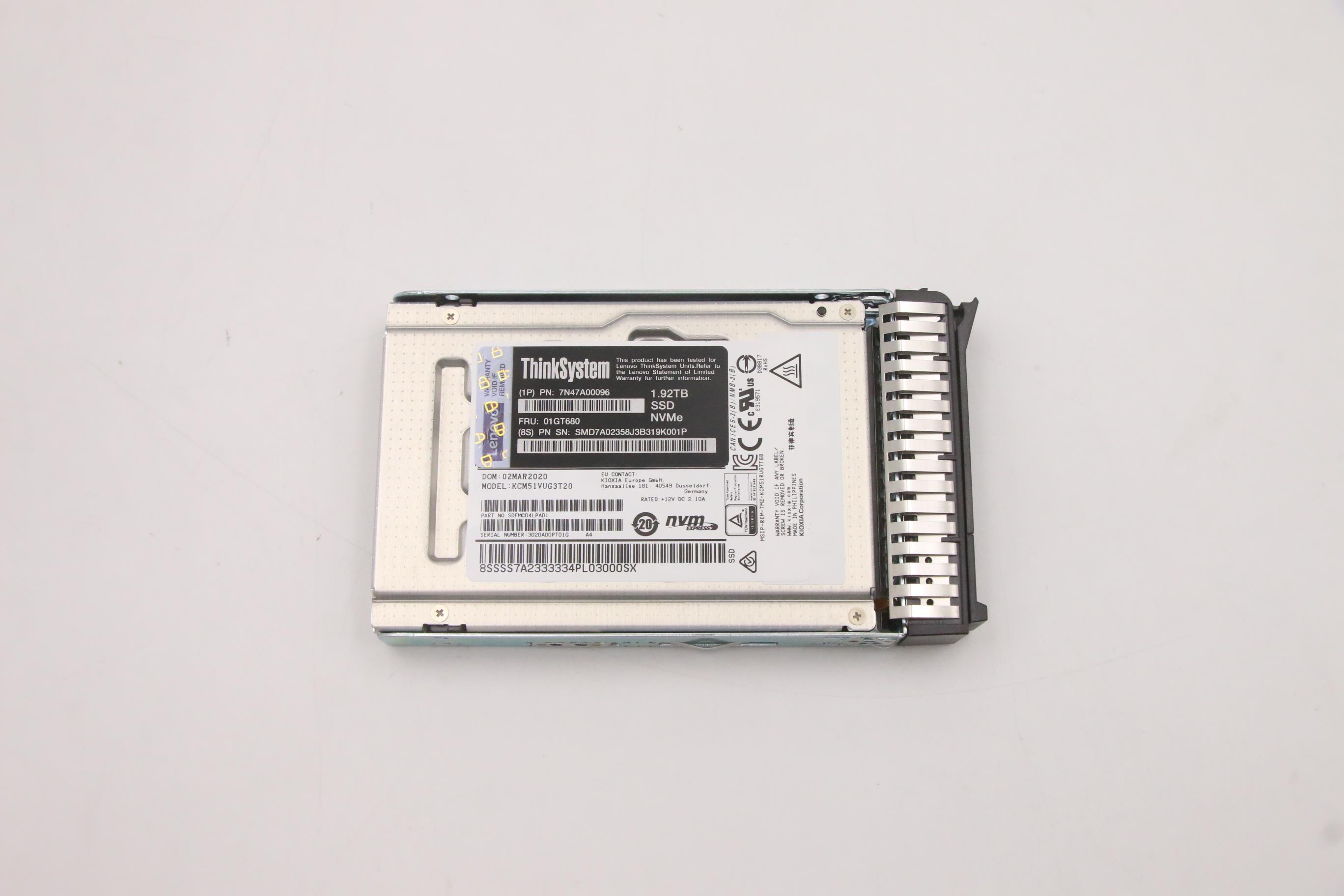SSD накопитель Lenovo 1.92TB NVMe Enterprise Mainstream 2.5" G4HS SSD (01GT680)