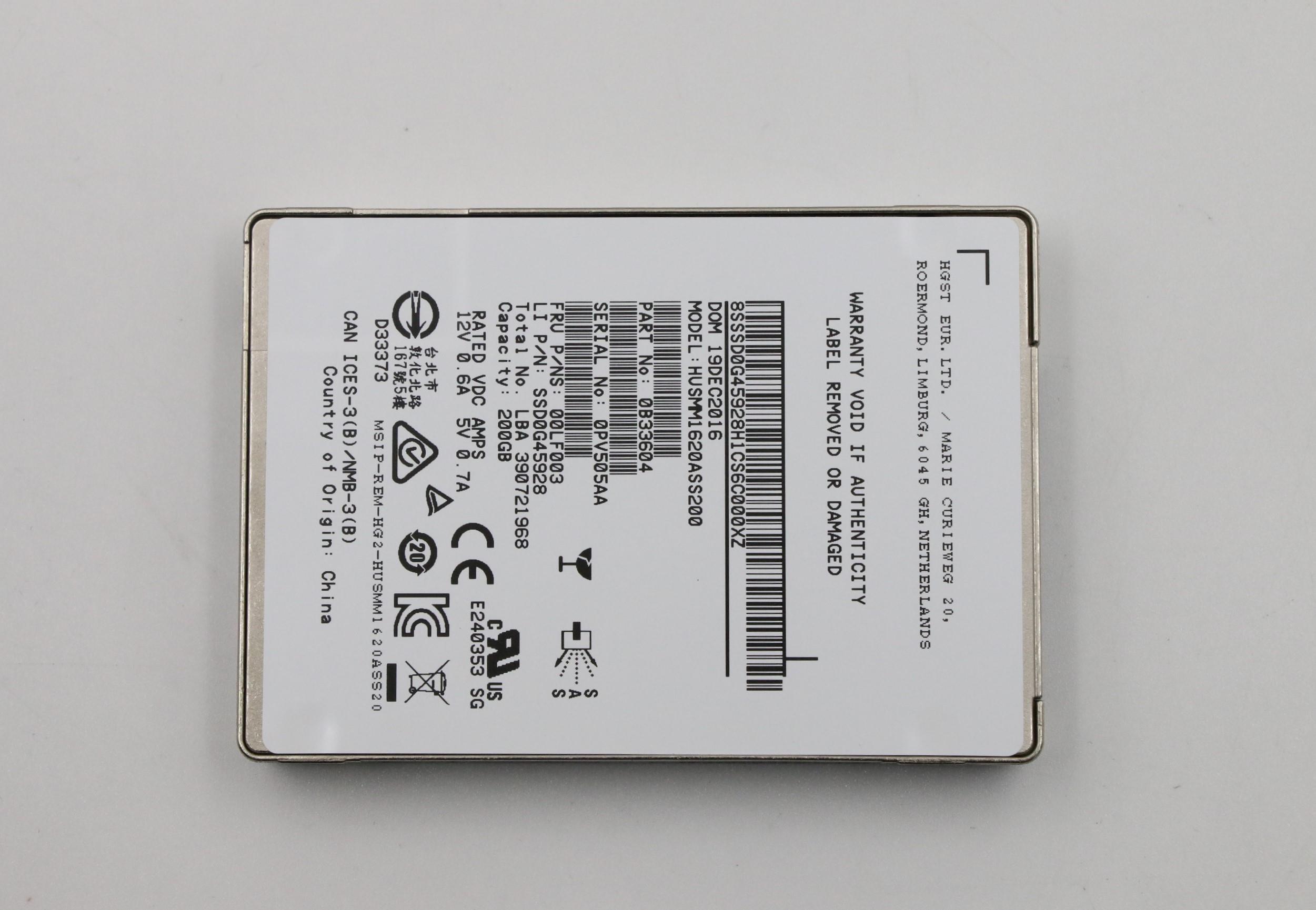 SSD накопитель Lenovo FRU HGST 200G SSD (00LF003)