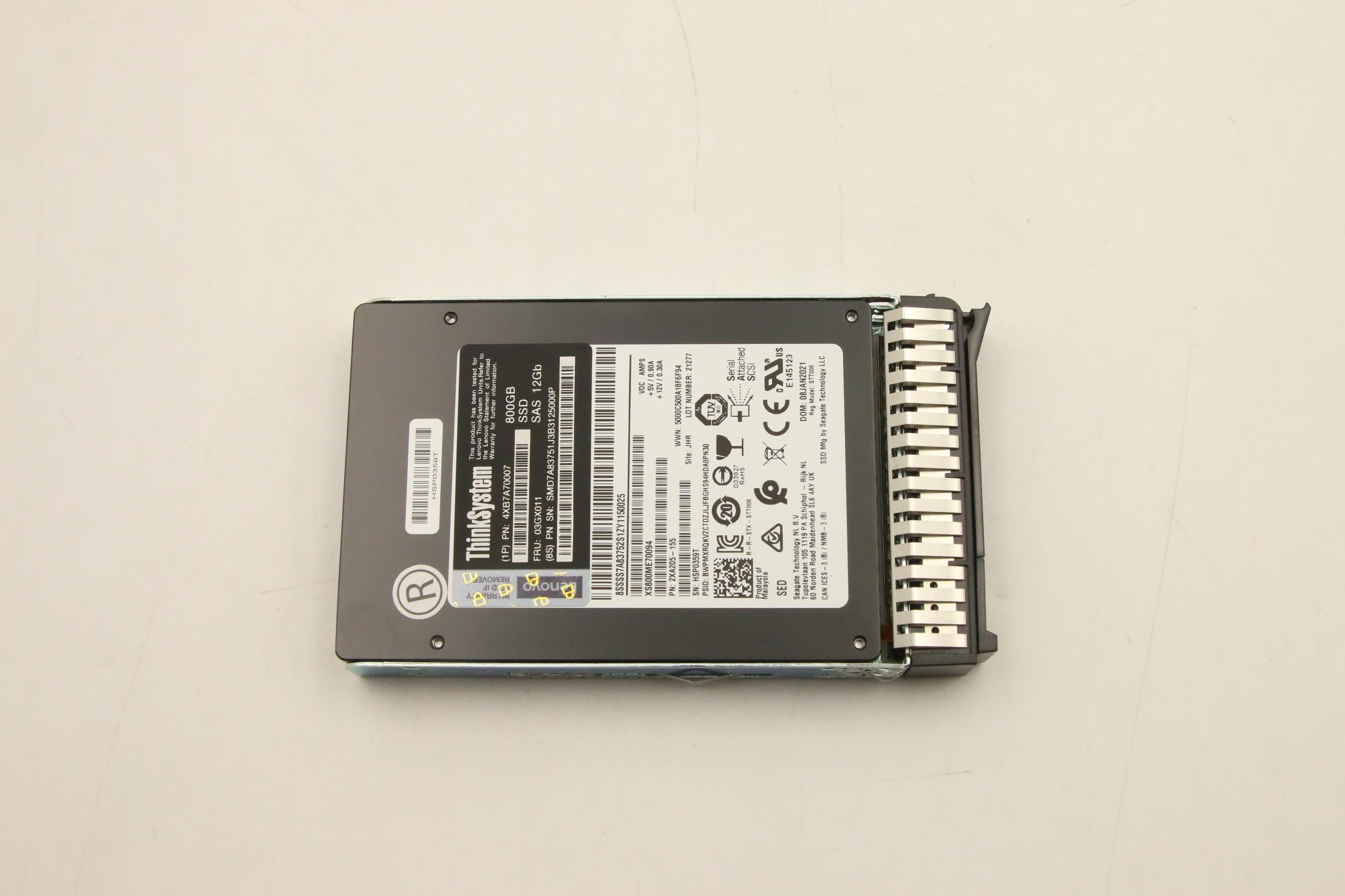 SSD накопитель Lenovo ThinkSystem 2.5" Nytro 3732 800GB Performance SAS 12Gb Hot Swap SSD SED (03GX011)