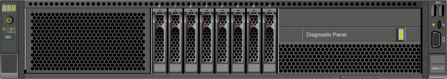 Сервер xFusion FusionServer 2288H V7, 8 дисков