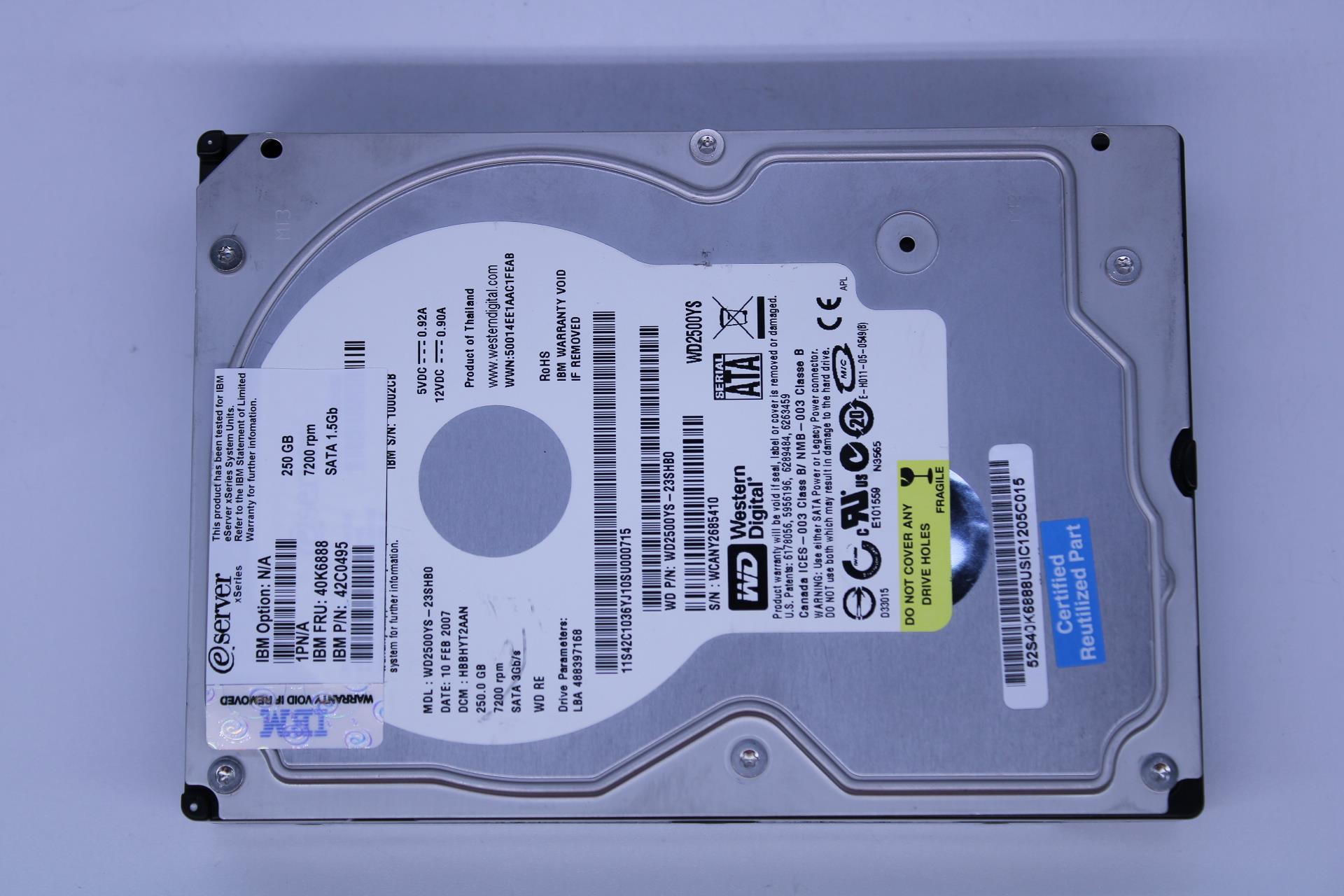 Жесткий диск HITACHI 250GB (40K6888)