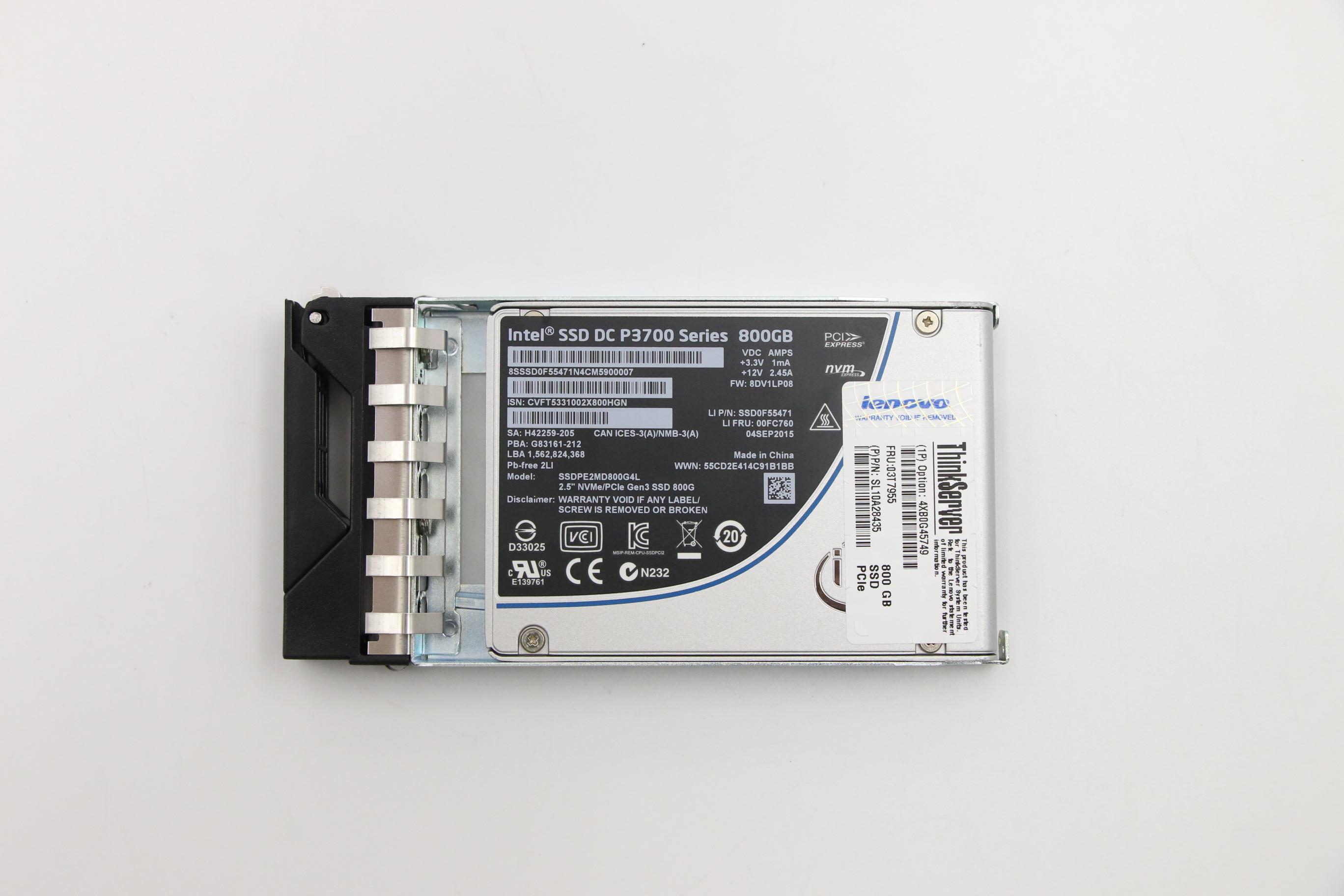 SSD накопитель Lenovo 800GB PCIe 2.5" HS Easy Swap (03T7955)