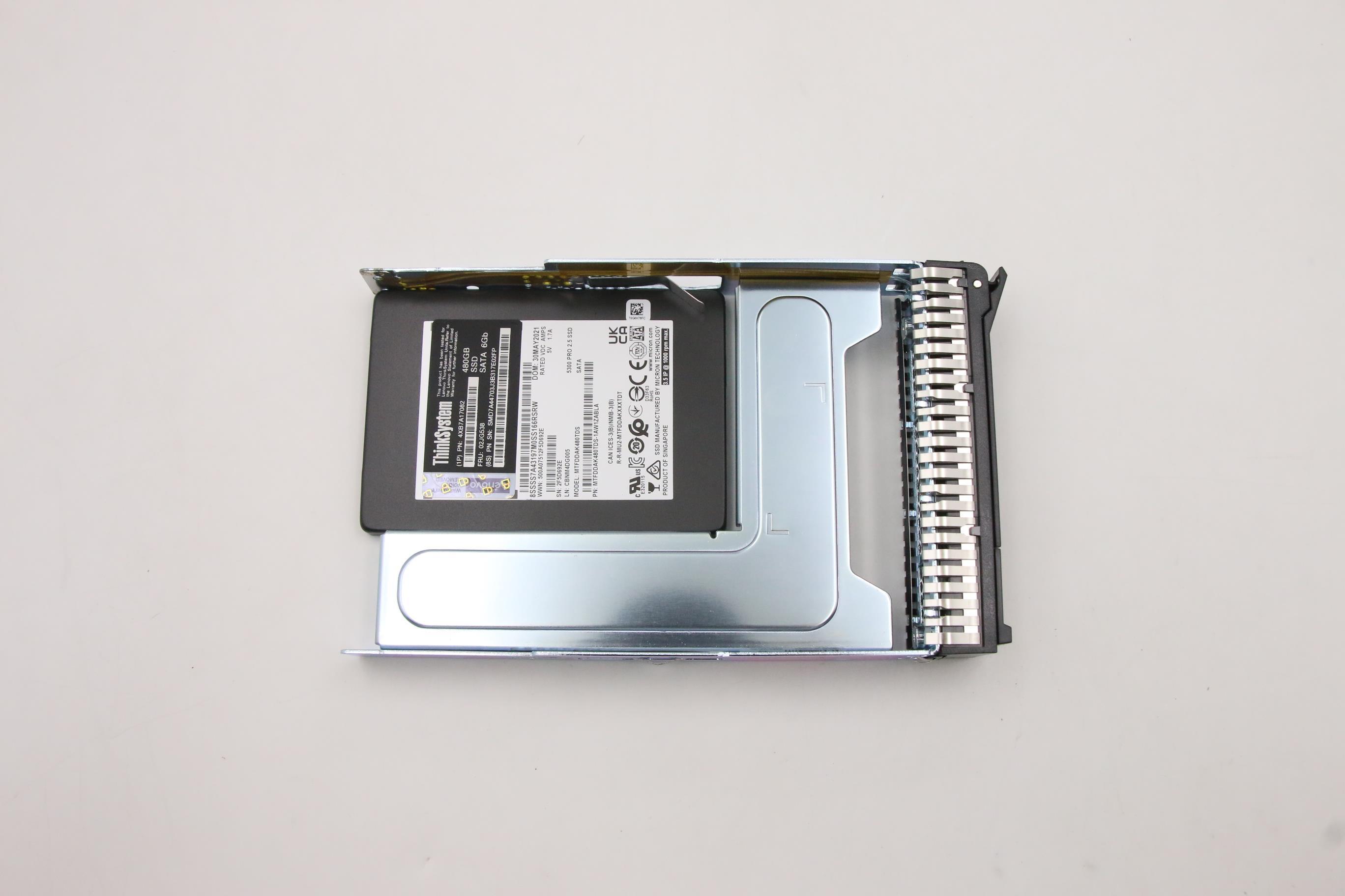 SSD накопитель Lenovo ThinkSystem 3.5" 5300 480GB Entry SATA 6Gb Hot Swap SSD (02JG538)