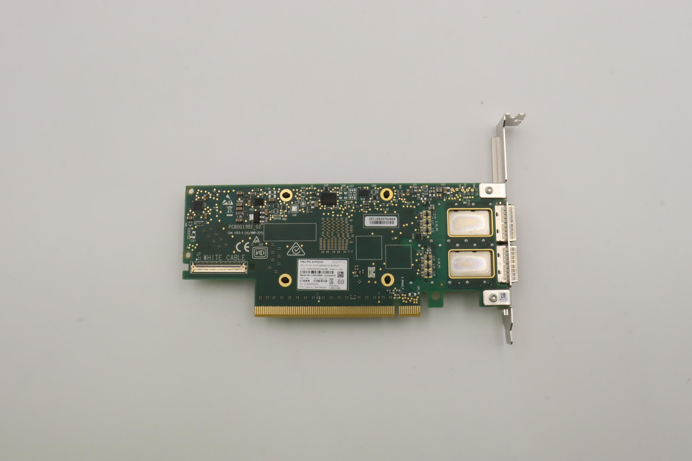 Сетевая карта Mellanox ConnectX-6 HDR100 IB/100GbE VPI 2-port x16 PCIe 3.0 HCA (01PG721)