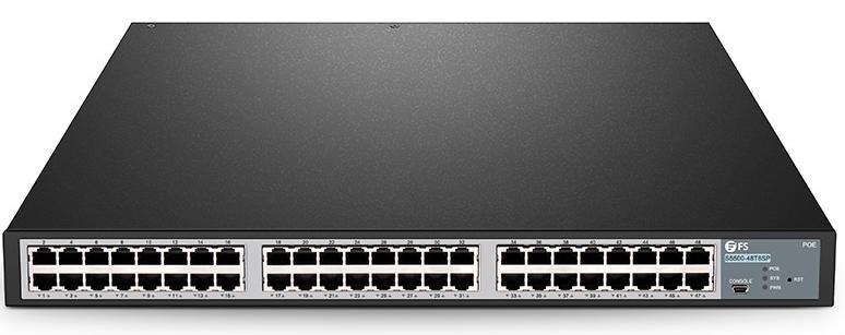 Коммутатор FS S5500-48T8SP, 48 портов PoE+, 8 восходящих каналов 10 Гбит SFP+
