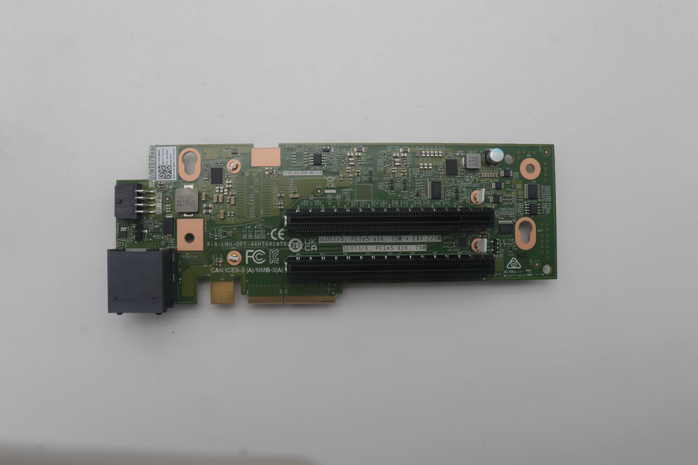 Райзер-карта Lenovo Riser Card, PCIE Gne5, E/x16/x16, Riser1&2 (03LA220)