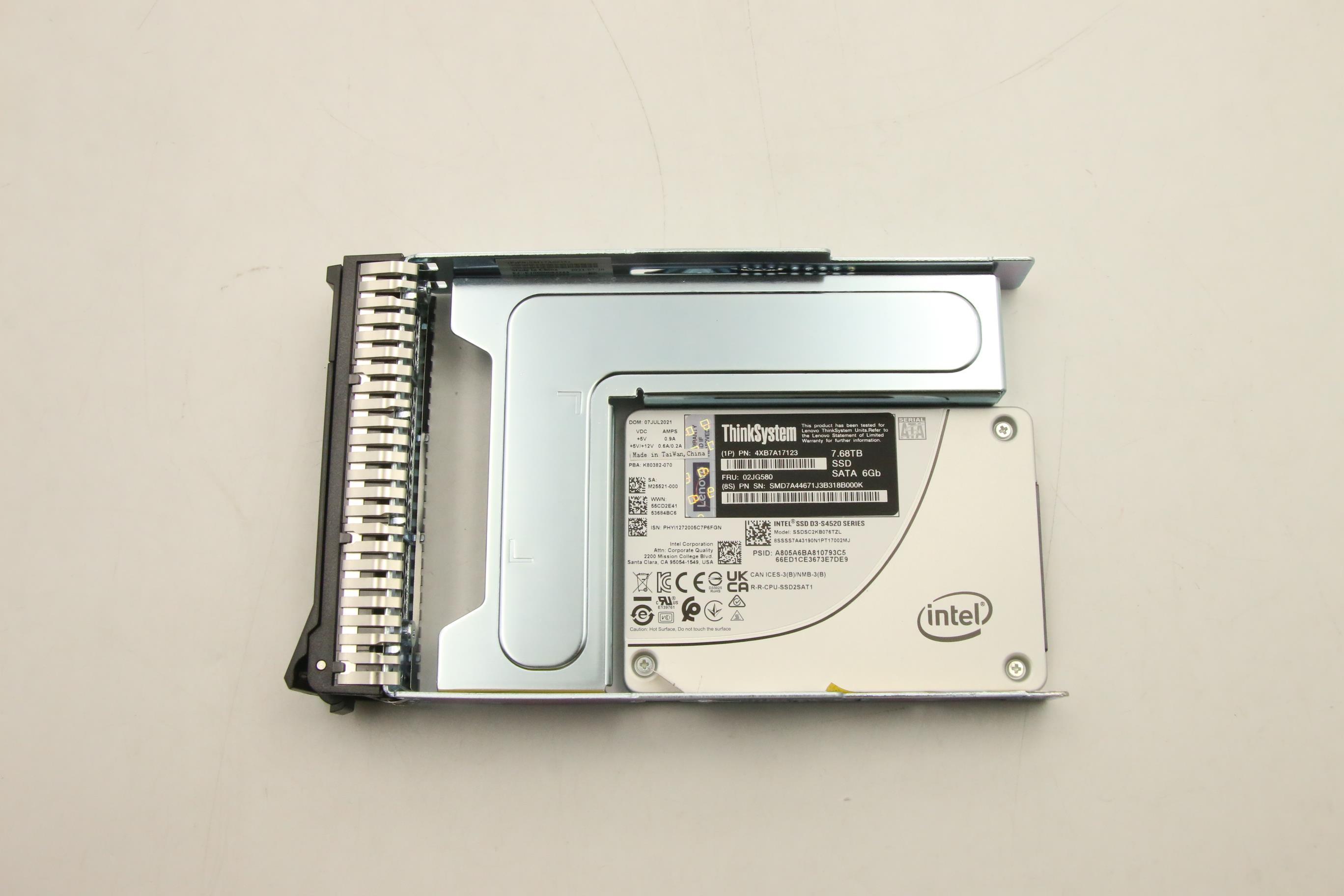 SSD накопитель Lenovo ThinkSystem 3.5" S4520 7.68TB Read Intensive SATA 6Gb HS SSD (02JG580)