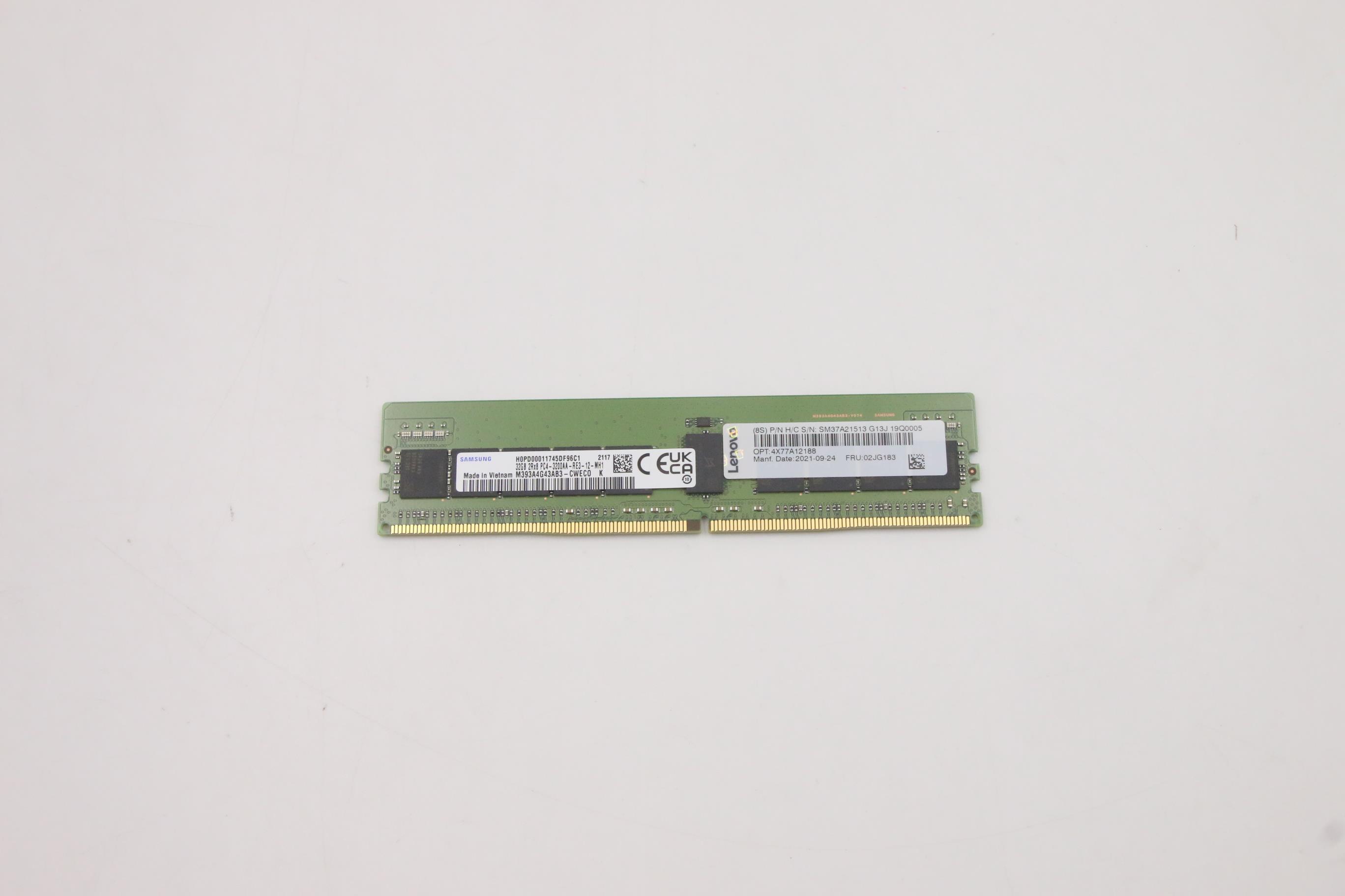 Оперативная память Lenovo ThinkSystem 32GB TruDDR4 Performance+ 3200 MHz (2Rx8 1.2V) RDIMM-A (02JG183)