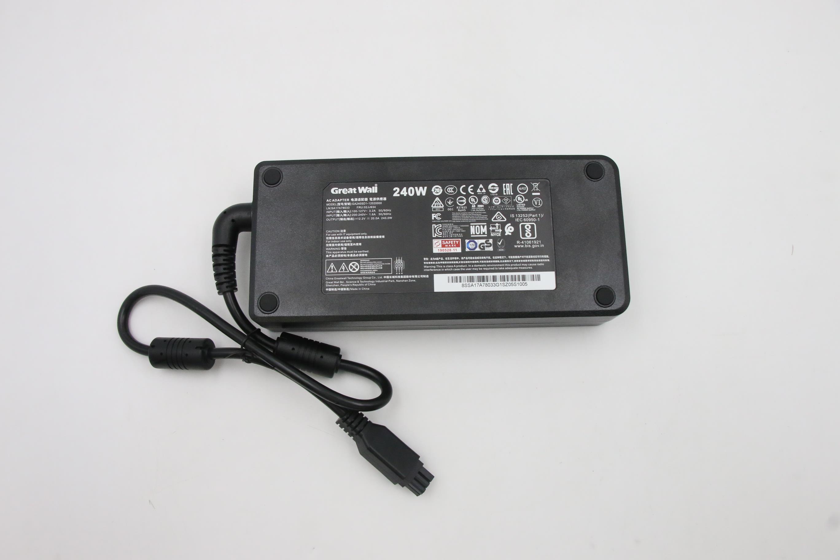 Адаптер питания Lenovo Adapter GreatWall 240W 230Vac/115Vac AC Non-Hot Swap (02JJ934)