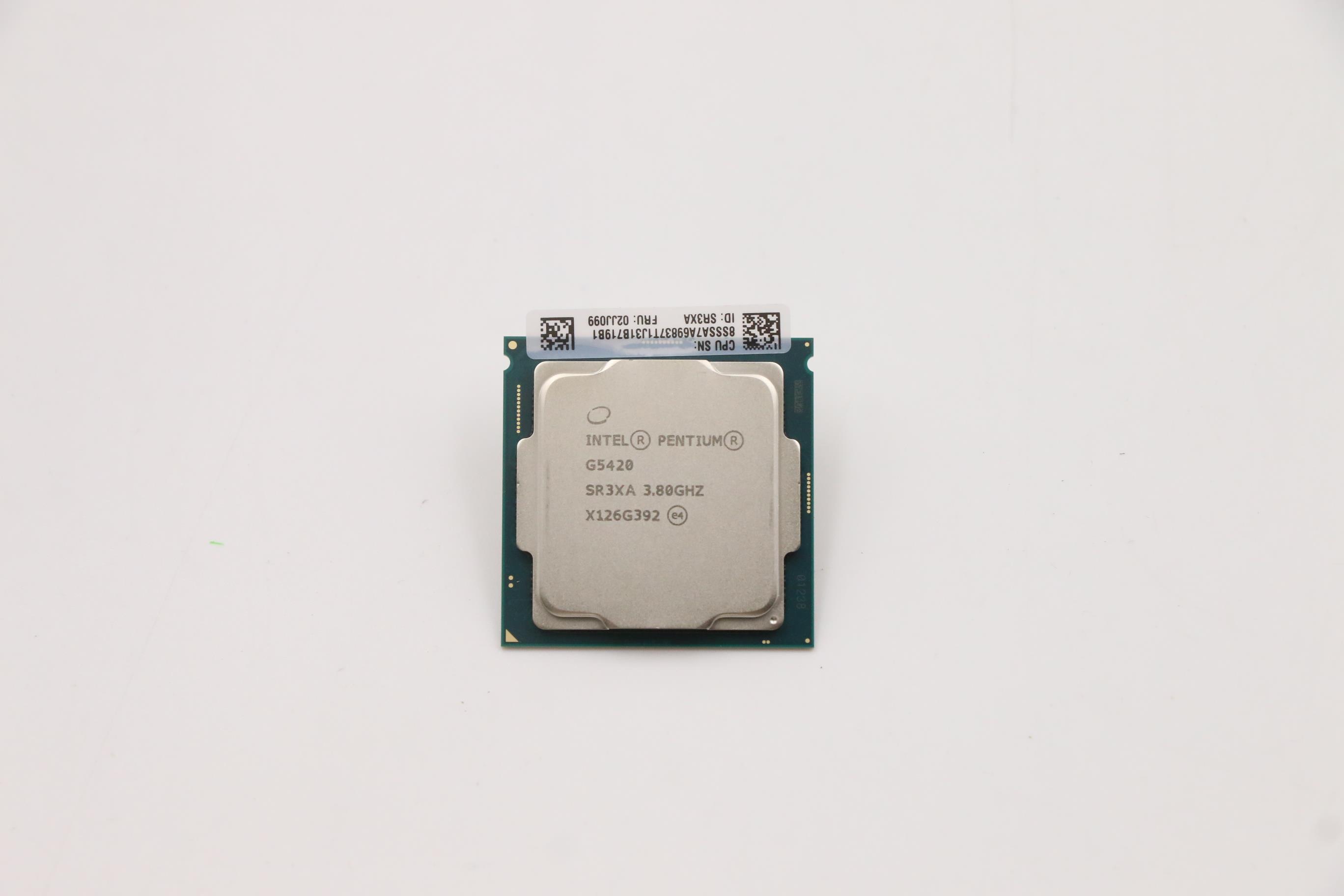 Процессор Intel Pentium Gold G5420 3.8GHz, 2C, GT1, 4MB, 54W, 64GB, DDR4-2400MHz (Coffee Lake-S Refresh) (02JJ099)