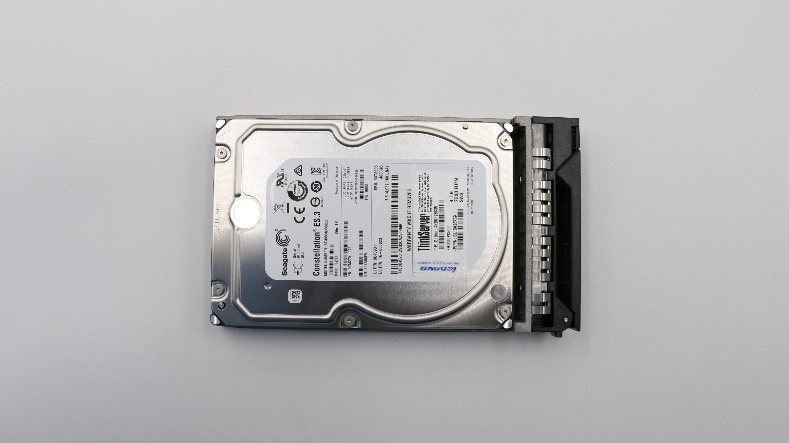 Жесткий диск Lenovo HS 4TB SAS 7200 rpm, 6Gb/s,3.5 (00PC693)