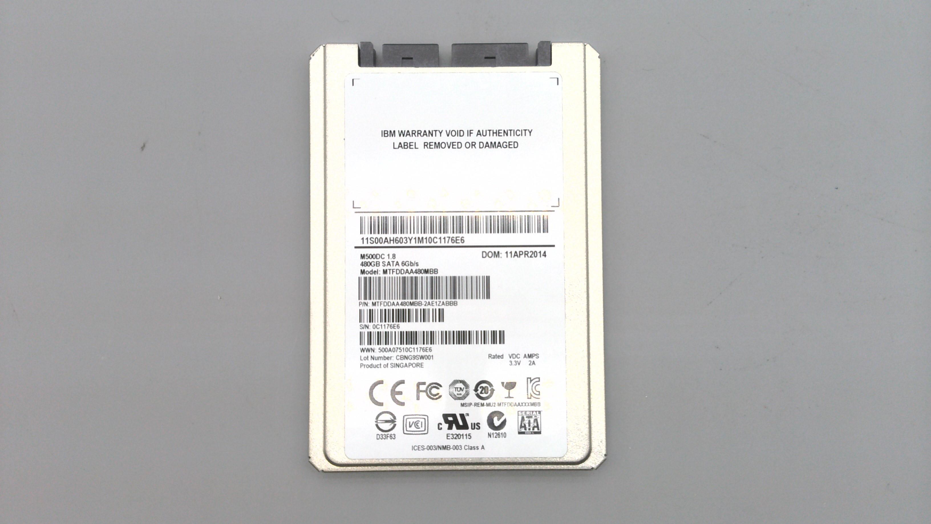 SSD накопитель Lenovo 480GB SATA FRU (00AJ346)