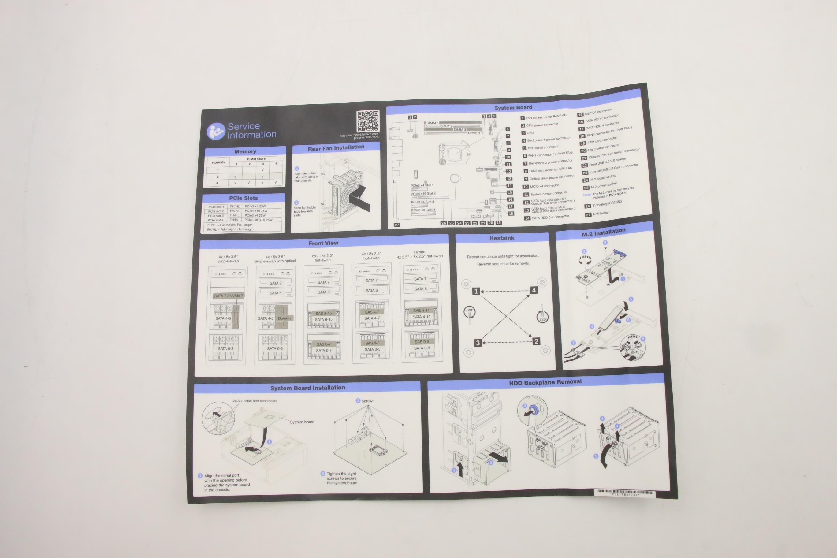 Опция Lenovo ST250 V2 Service Label_ENGLISH (02JJ481)