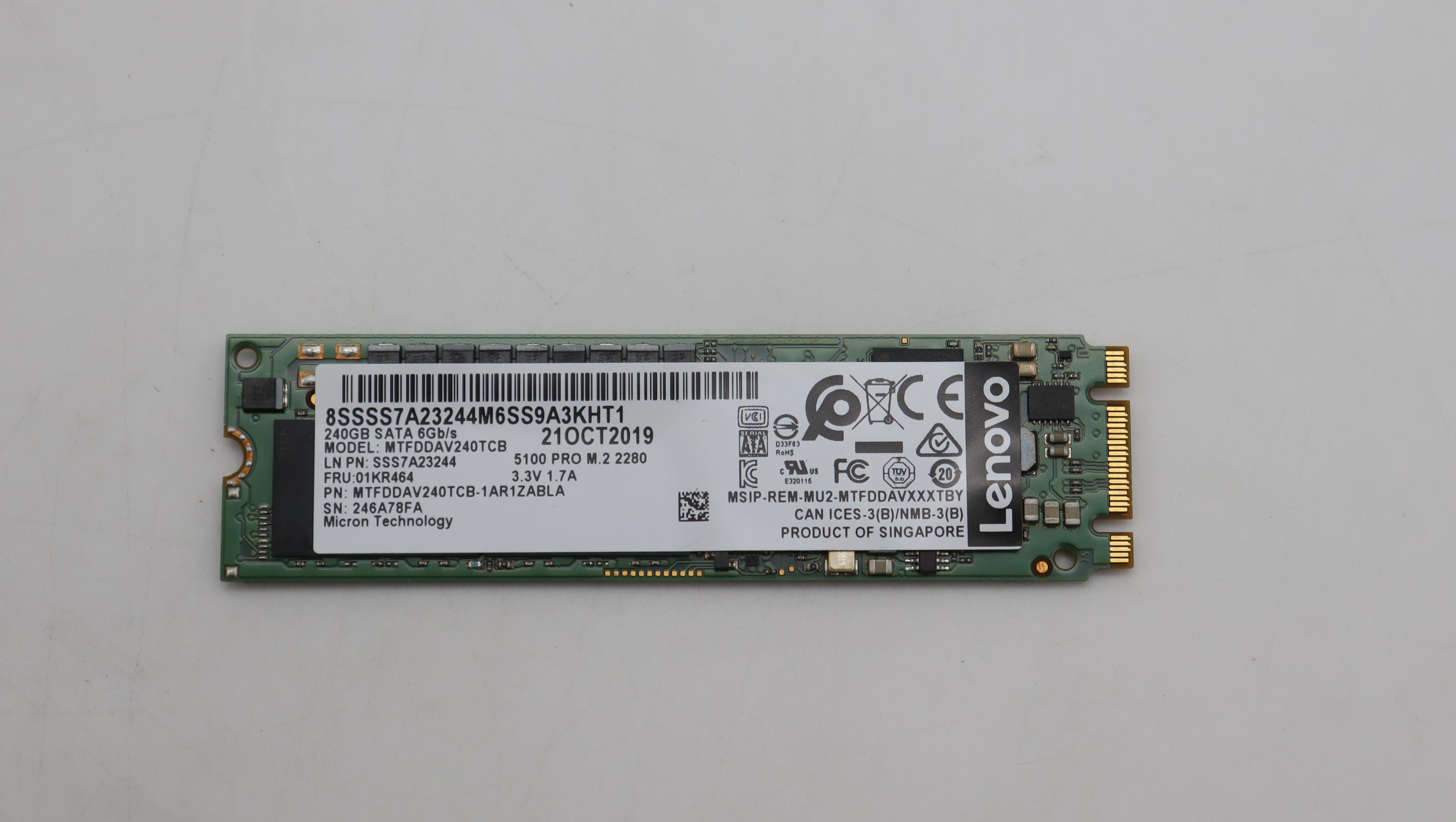 SSD накопитель Lenovo ThinkSystem 240GB SATA Boot M.2 SSD (PLP) (01KR464)