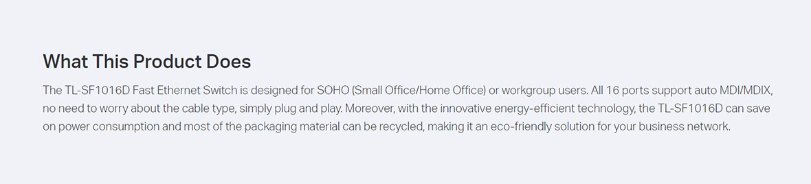 Коммутатор TP-Link 16-Port 10/100Mbps Desktop Switch (TL-SF1016D)