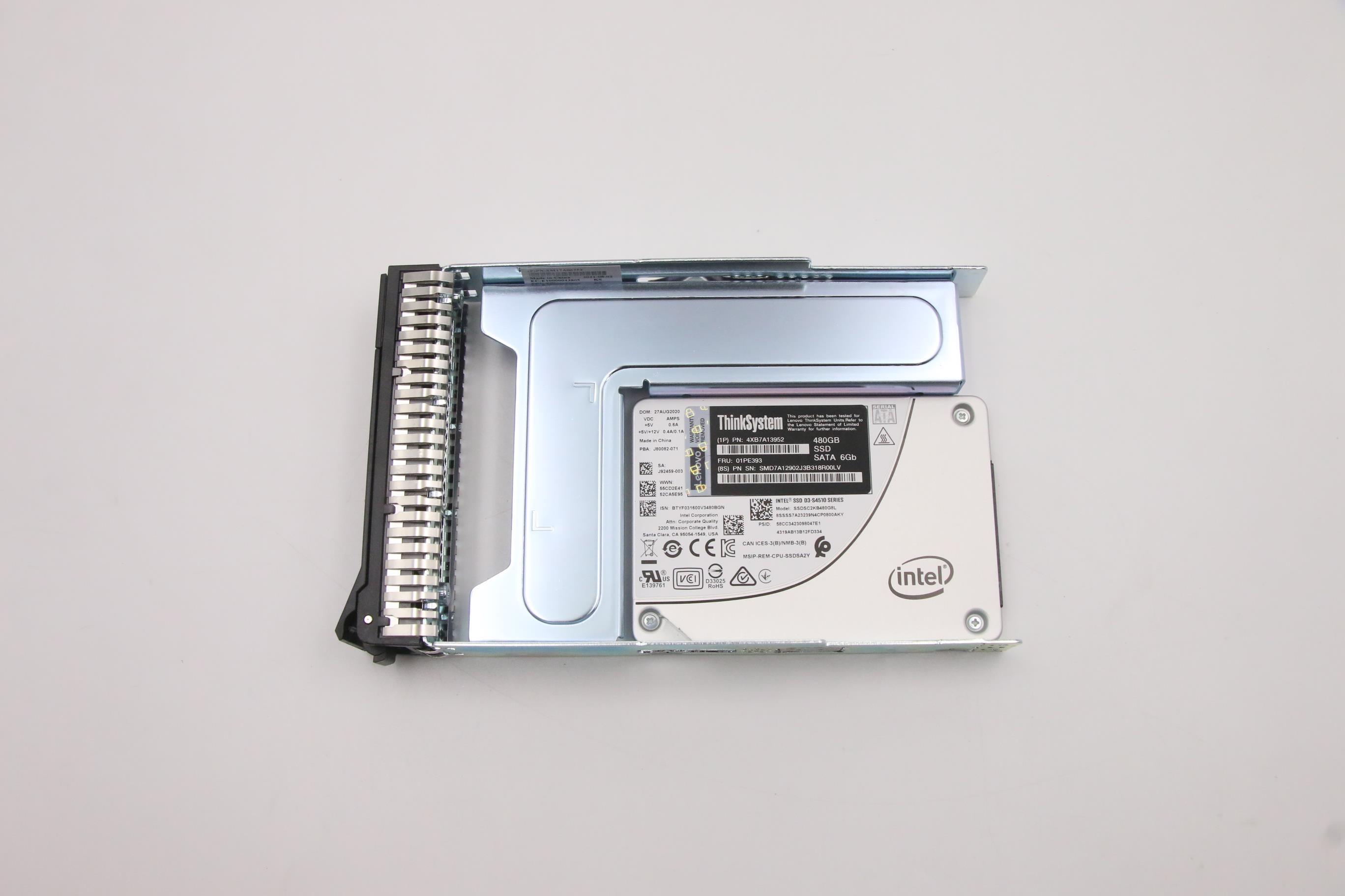 SSD накопитель ThinkSystem 3.5" Intel S4510 480GB Entry SATA 6Gb Simple Swap SSD (01PE393)