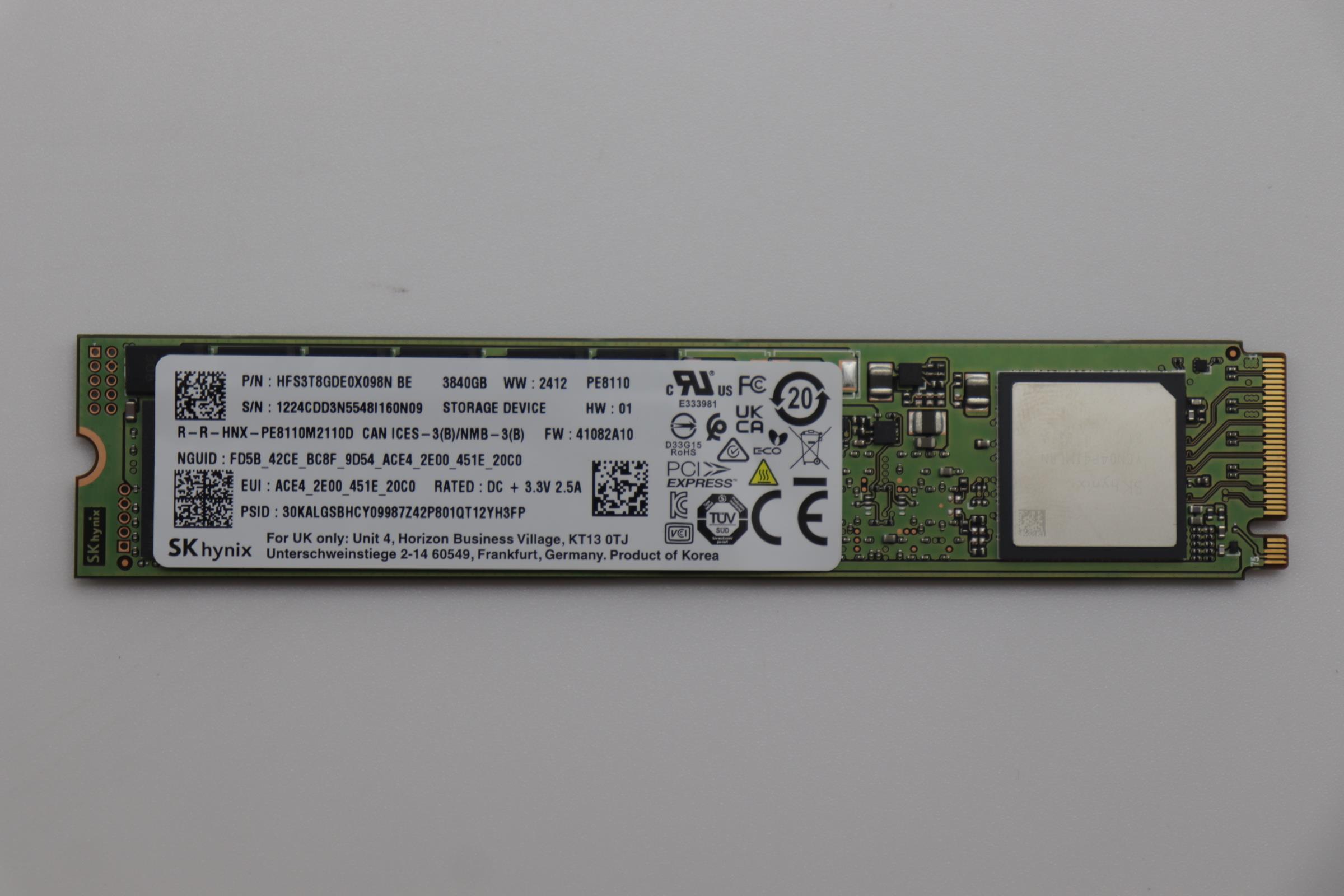 SSD накопитель Hynix PE8110 3.84T HFS3T8GDE0X098N M.2 NVMe SSD -CSP M1 AVAP (03KH167)