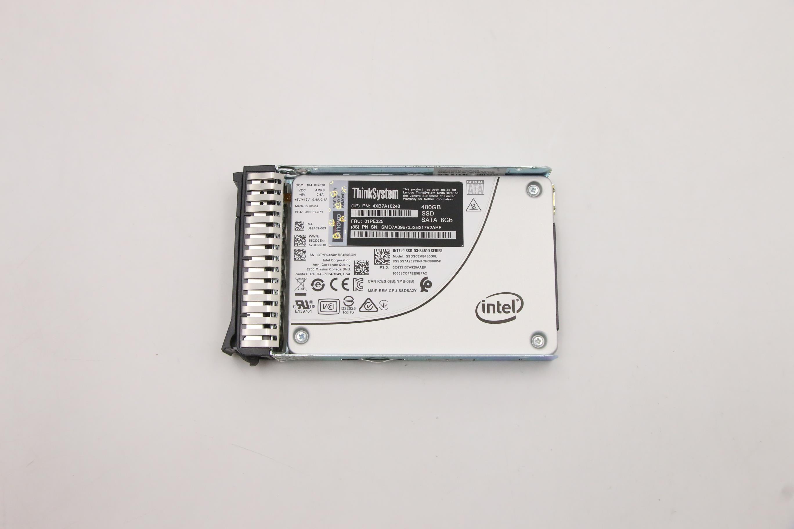 SSD накопитель Lenovo ThinkSystem 2.5" S4510 480GB Read Intensive SATA 6Gb HS SSD (01PE325)