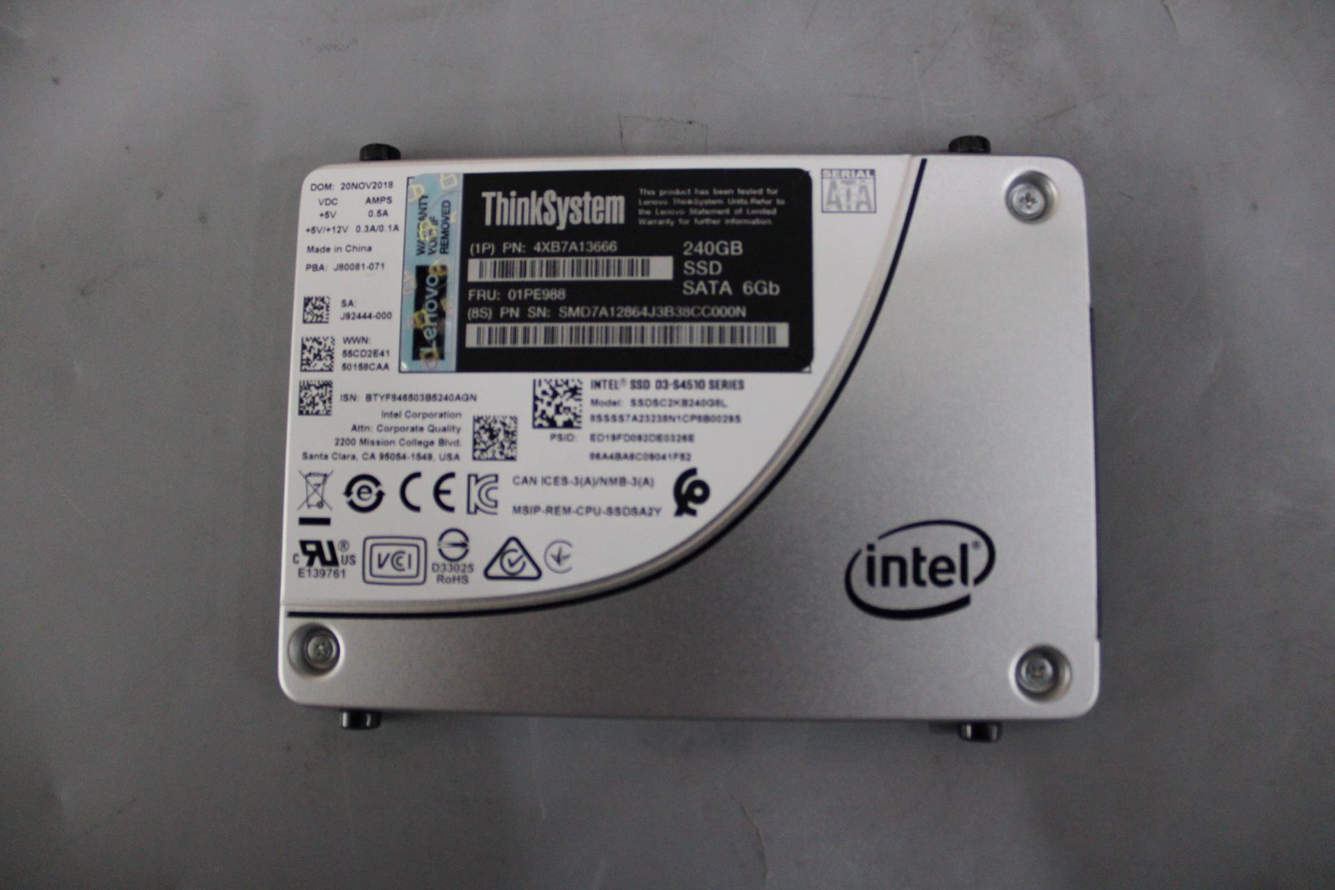 SSD накопитель Lenovo ThinkSystem SD650 2.5" S4510 240GB Read Intensive SATA 6Gb HS SSD (01PE988)