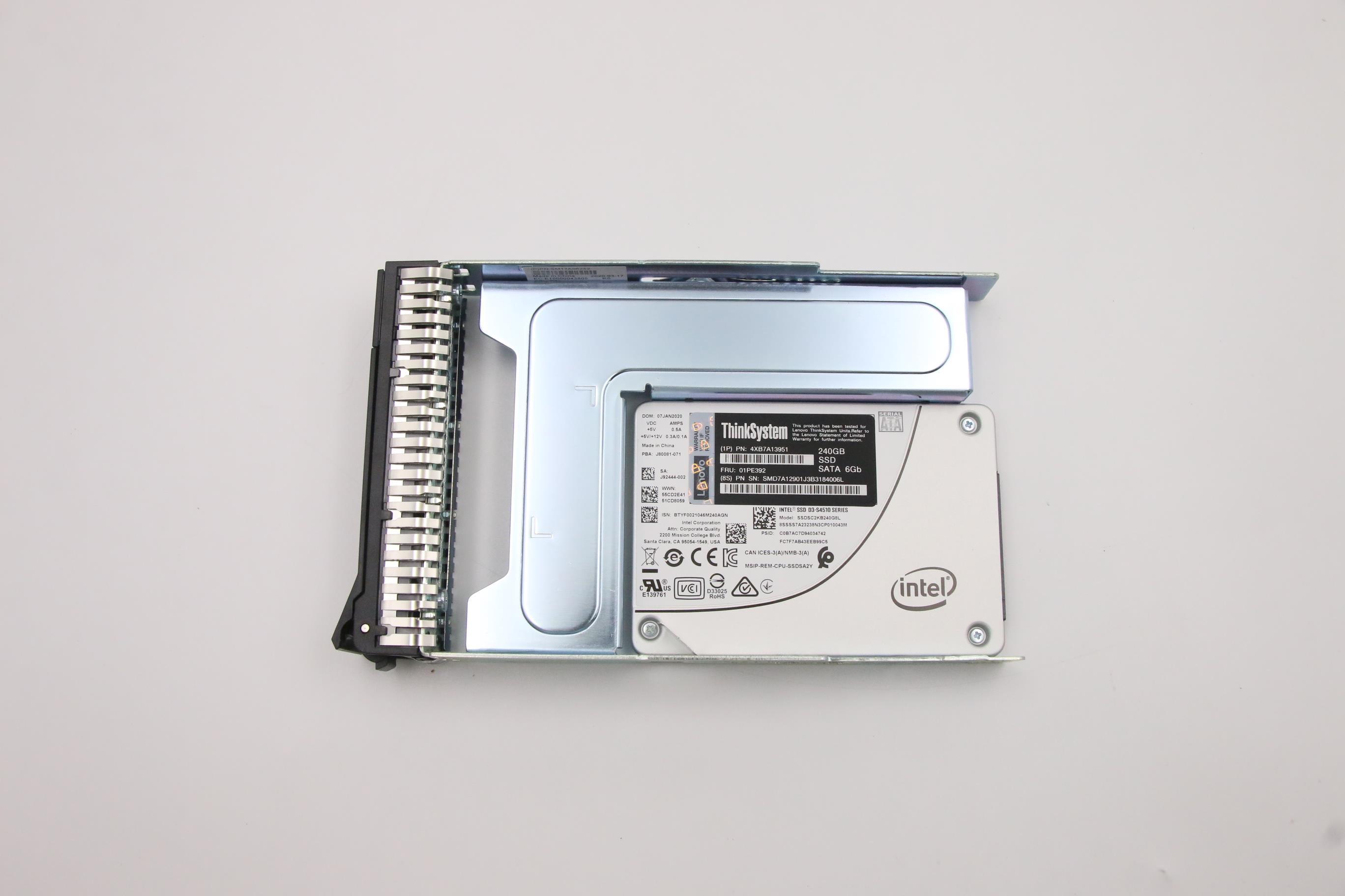 SSD накопитель ThinkSystem 3.5" Intel S4510 240GB Entry SATA 6Gb Simple Swap SSD (01PE392)