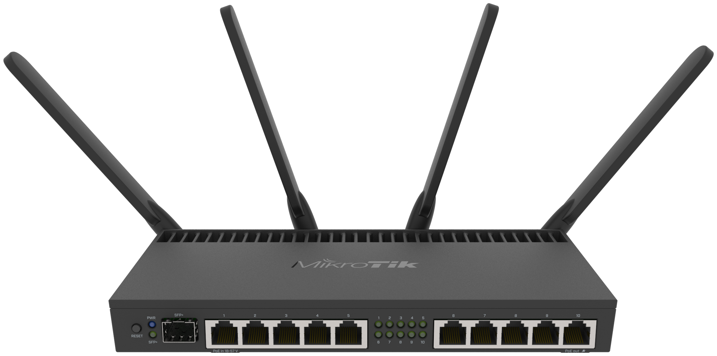 Wi-Fi роутер MikroTik RB4011iGS+5HacQ2HnD-IN UK, черный