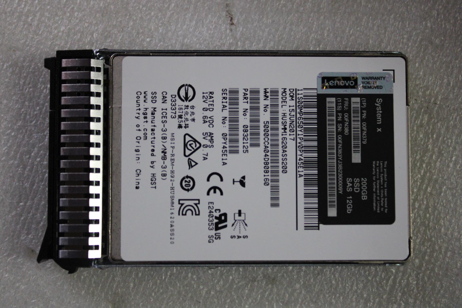 SSD накопитель Lenovo 200GB SAS G3HS (00FN380)