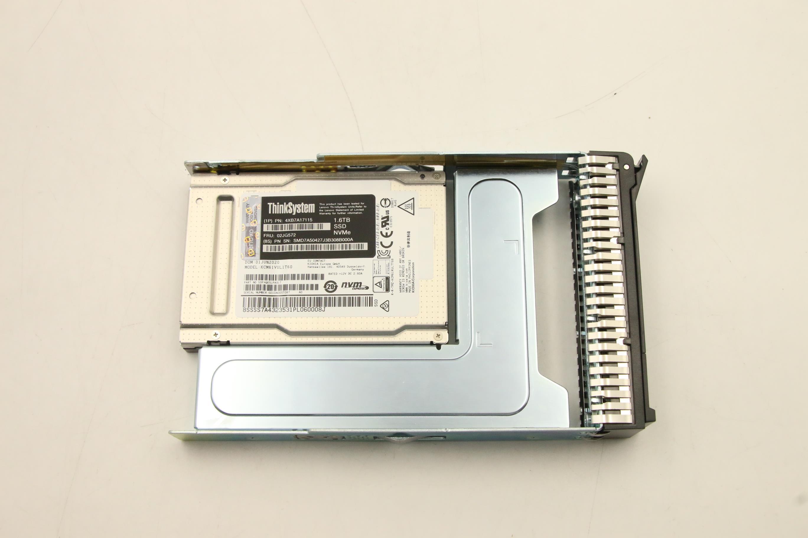 SSD накопитель Lenovo ThinkSystem 3.5” Kioxia CM6-V 1.6TB Mainstream NVMe PCIe 4.0 x4 Hot Swap SSD (02JG572)
