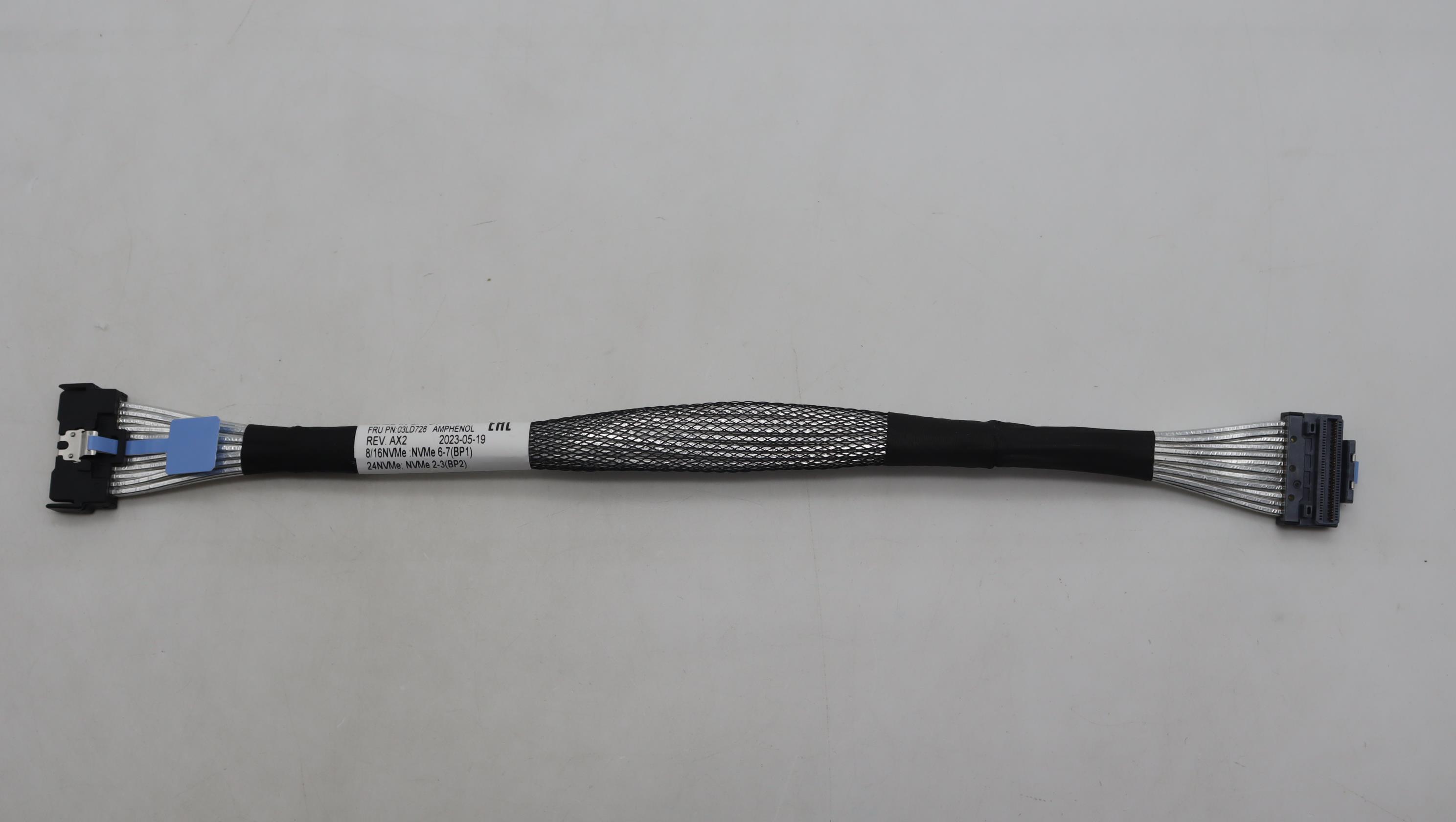 Кабель Lenovo Cable, internal, SR650 V3,Gen5 cable, Swift8x-MCIO8x,PCIE5(MB) to BP1/2, 260mm (03LD728)