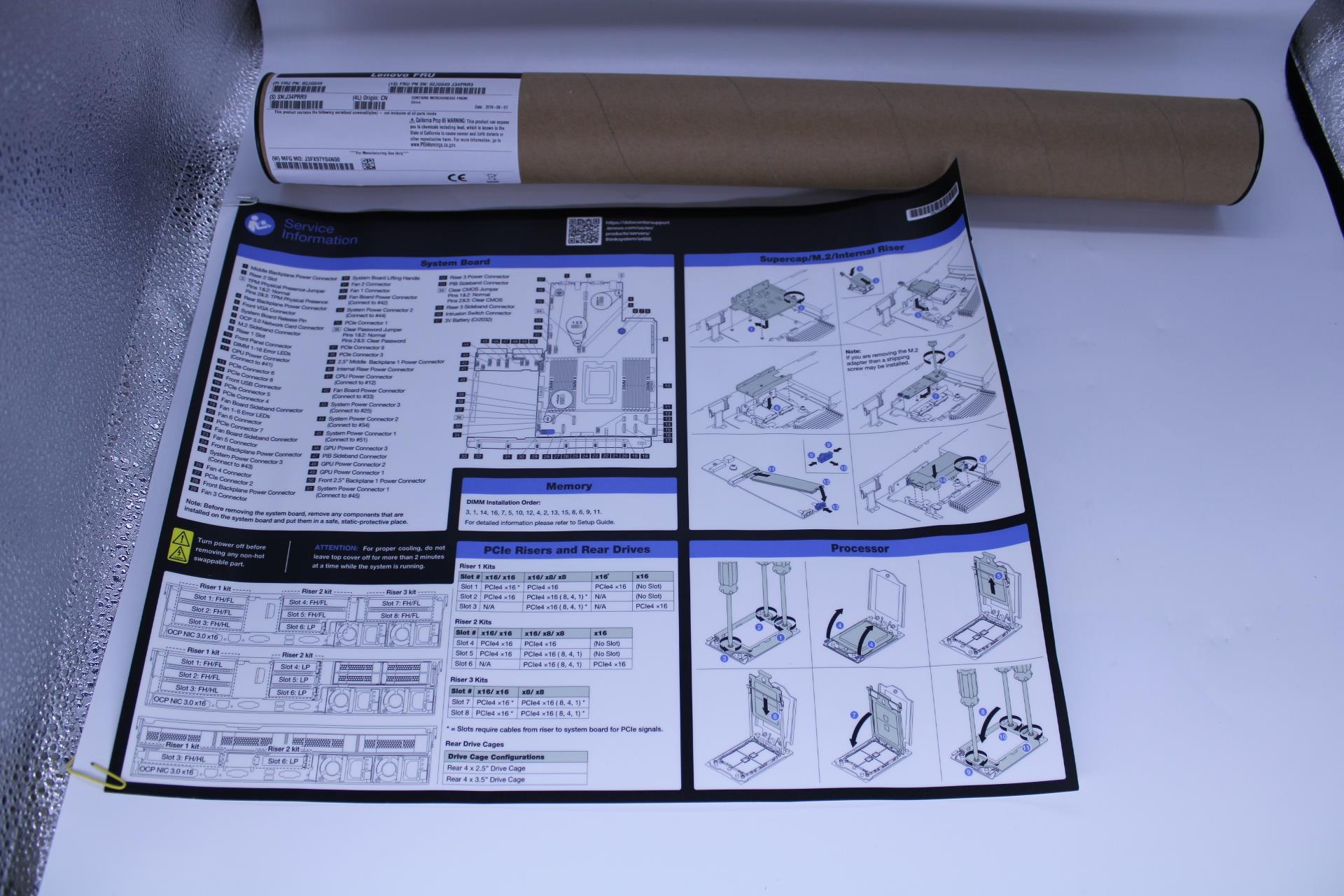 Опция Lenovo SR655 Service label (02JG649)